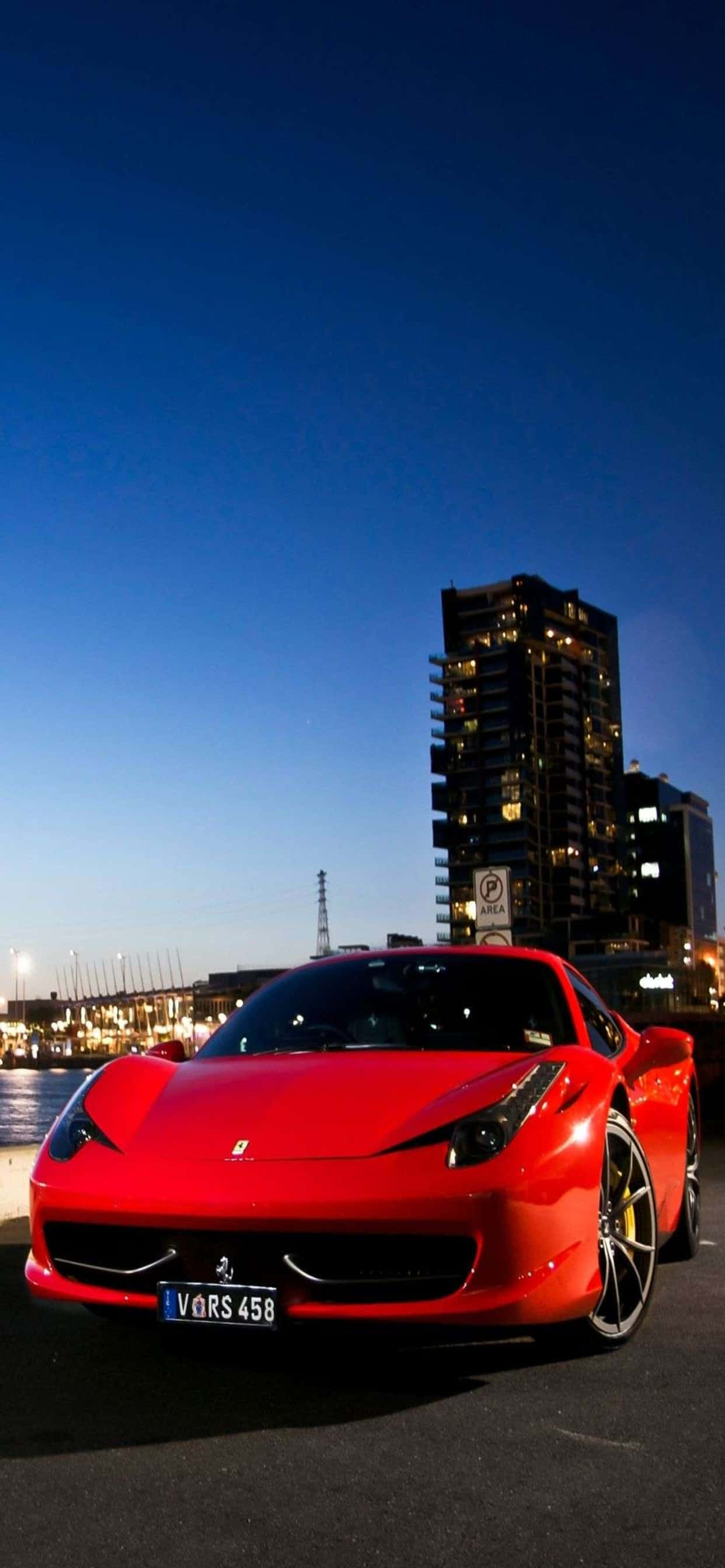 iPhone Xs Max Ferrari 배경화면 광택 레드 Ferrari 458 배경화면
