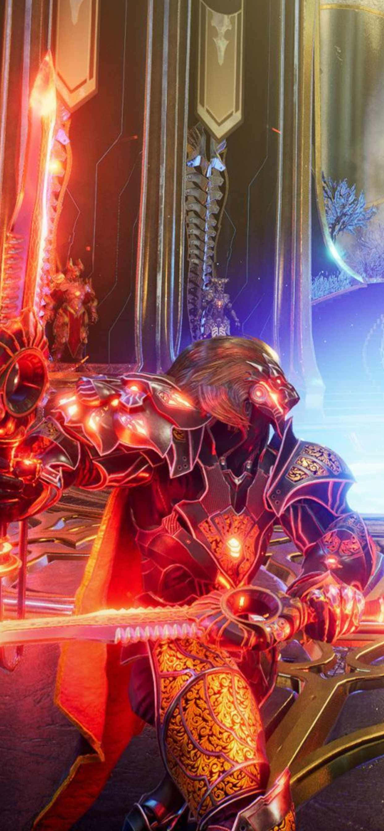iPhone Xs Max Godfall Silvermane 듀얼 소드 배경화면