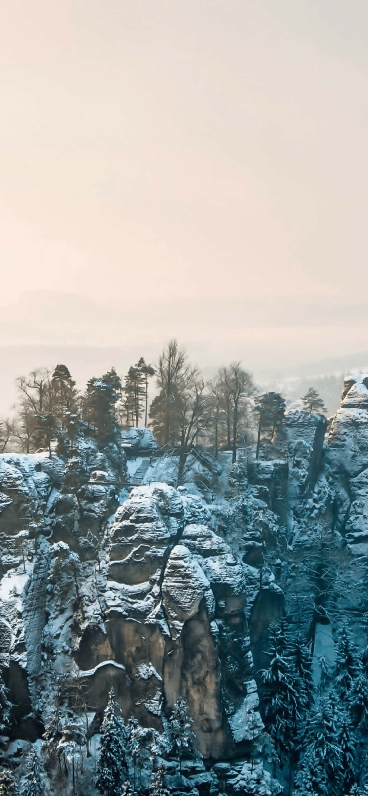 가파른 산 iPhone XS Max 겨울 배경 배경화면