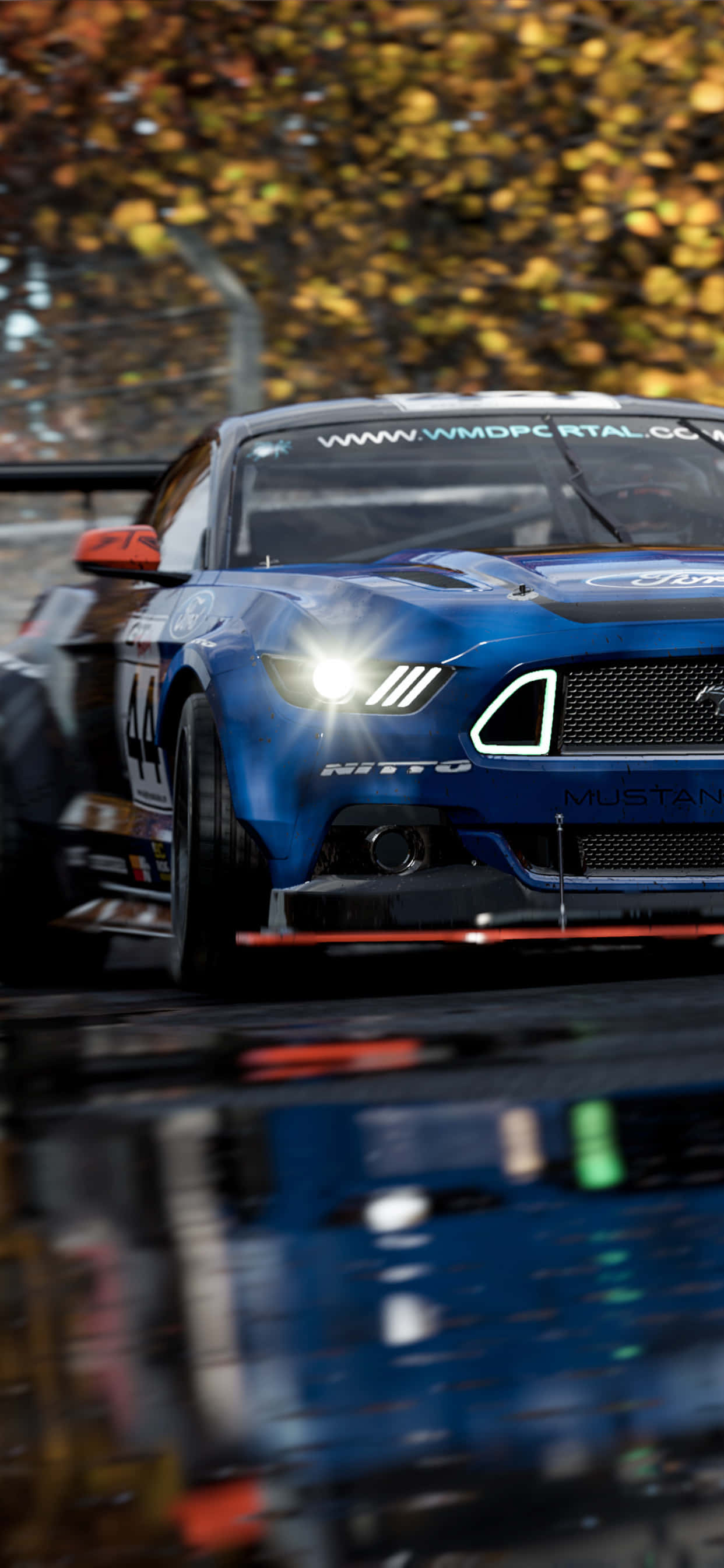 iPhone XS Max Project Cars 2 파란색 2018 Ford Mustang 배경화면