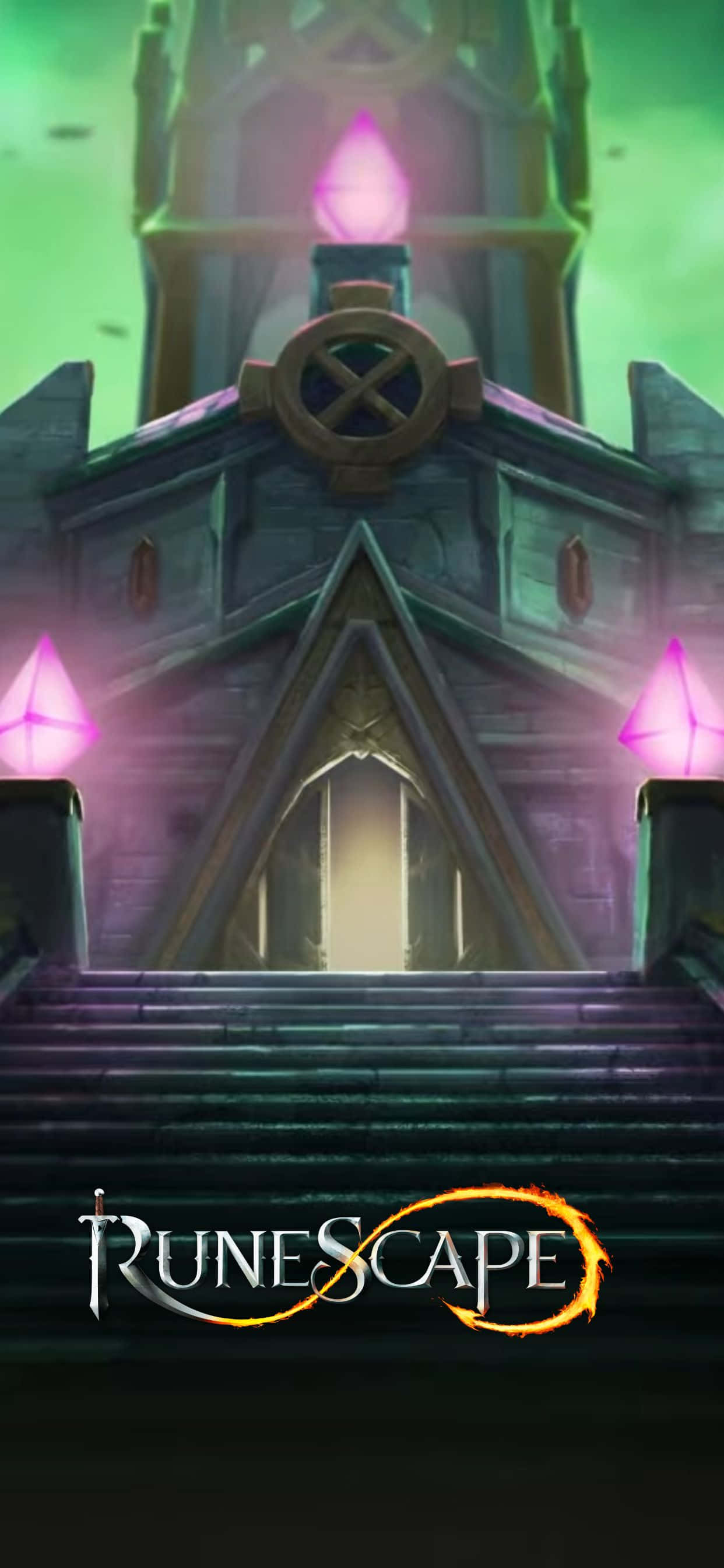아이폰 XS Max 화면으로 본 Runescape 게임 속 아름다운 푸른 하늘 배경화면