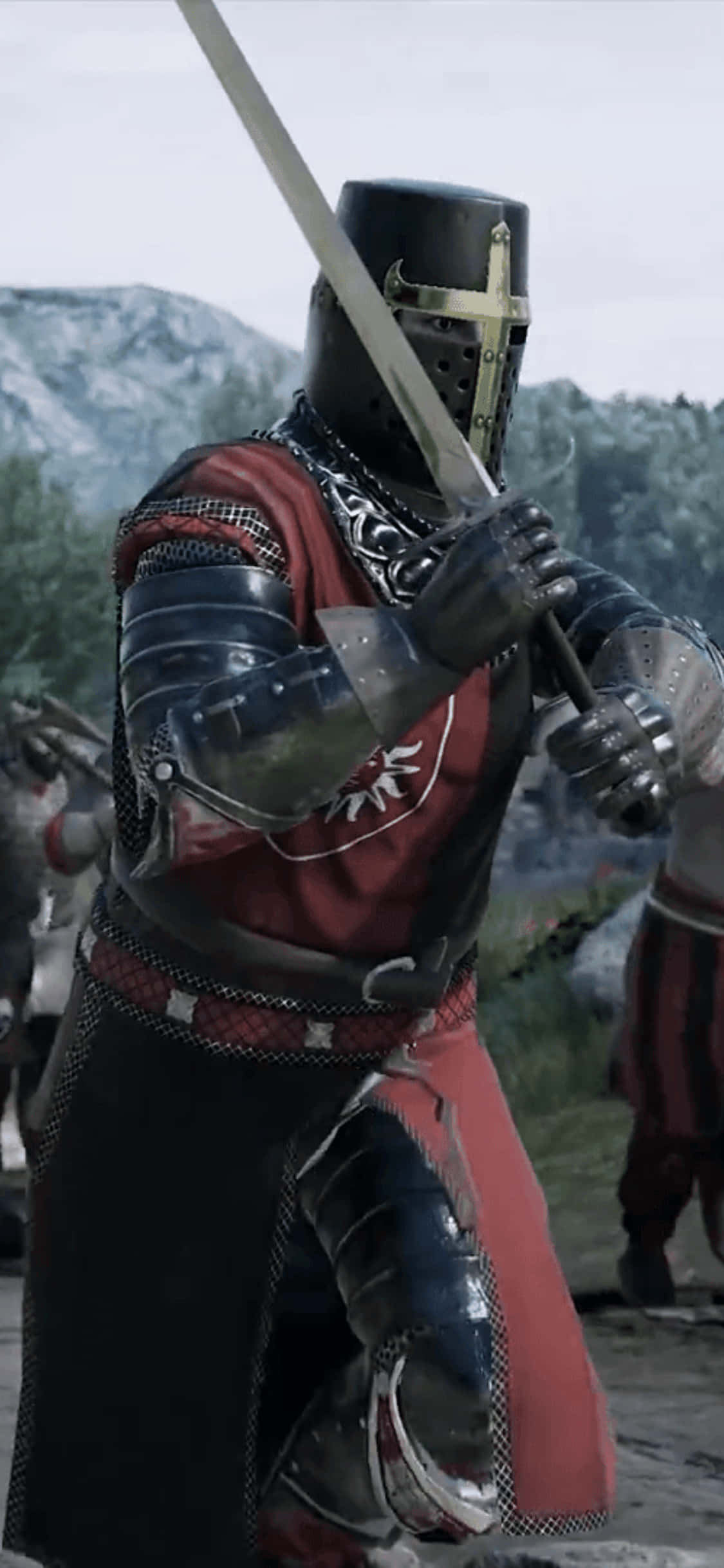 블랙 앤 레드 iPhone Xs Mordhau 배경화면