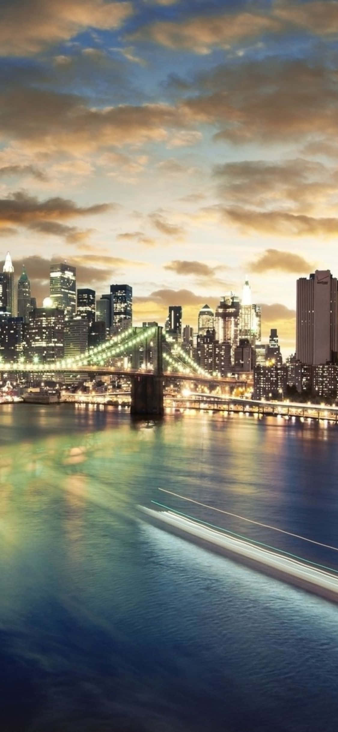 iPhone Xs 렌즈로 바라본 NYC의 밤 스카이라인 배경화면