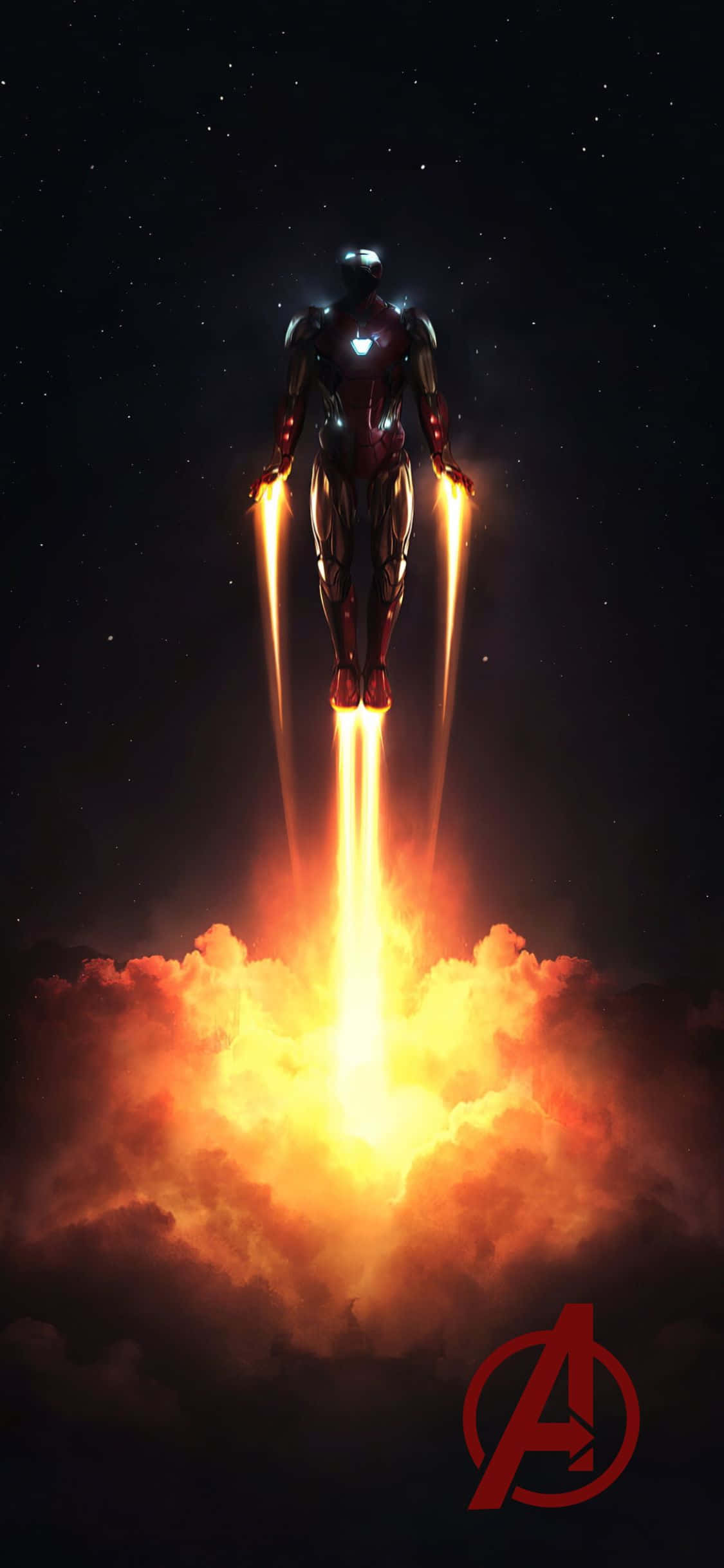 iPhone XS 어벤져스 배경화면 비행 중인 아이언맨 배경화면