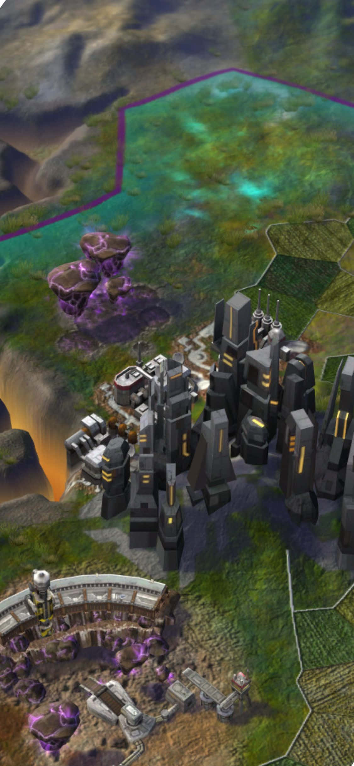 iPhone XS Civilization Beyond Earth 지도 상공 촬영 배경화면