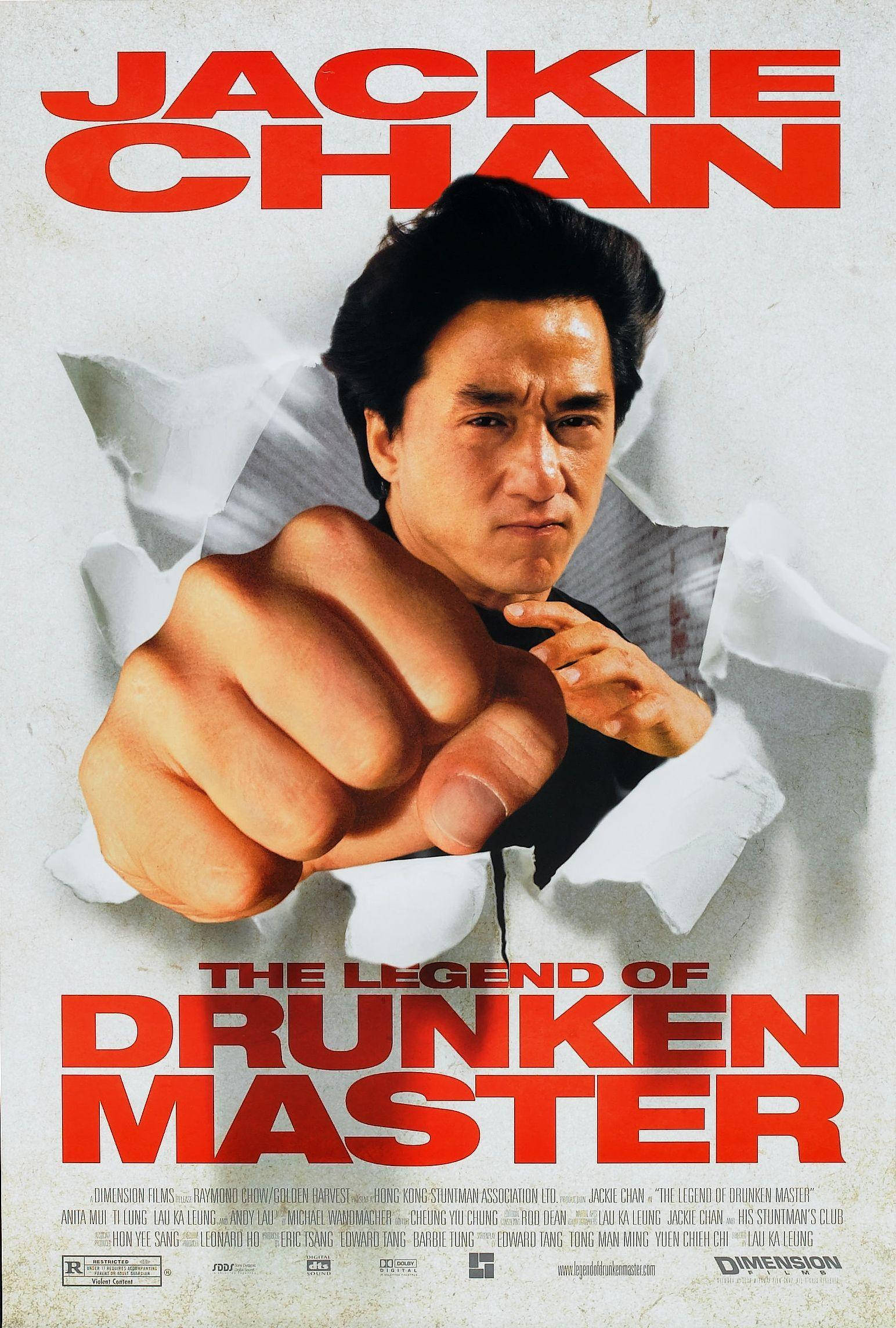 역동적인 Jackie Chan 스포트라이트 - 영화 포스터 아트 배경화면