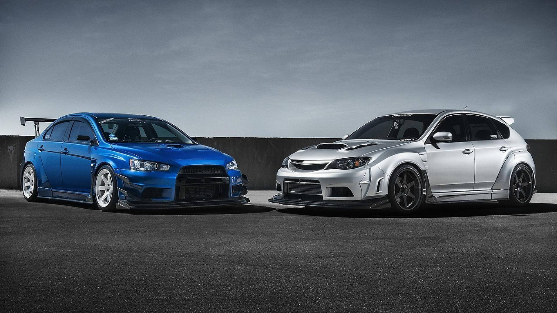 파란색과 은색의 JDM 자동차 배경화면