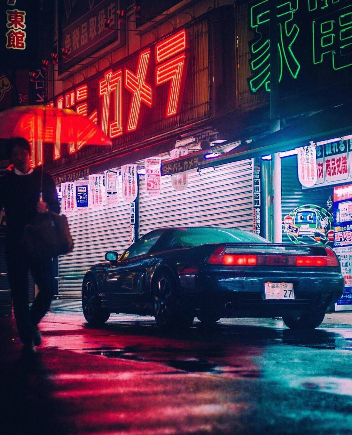 JDM 자동차 레드 라이트 감성 배경화면