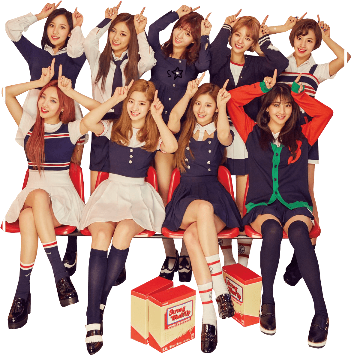 트와이스 K팝 그룹 교복 콘셉트 배경화면