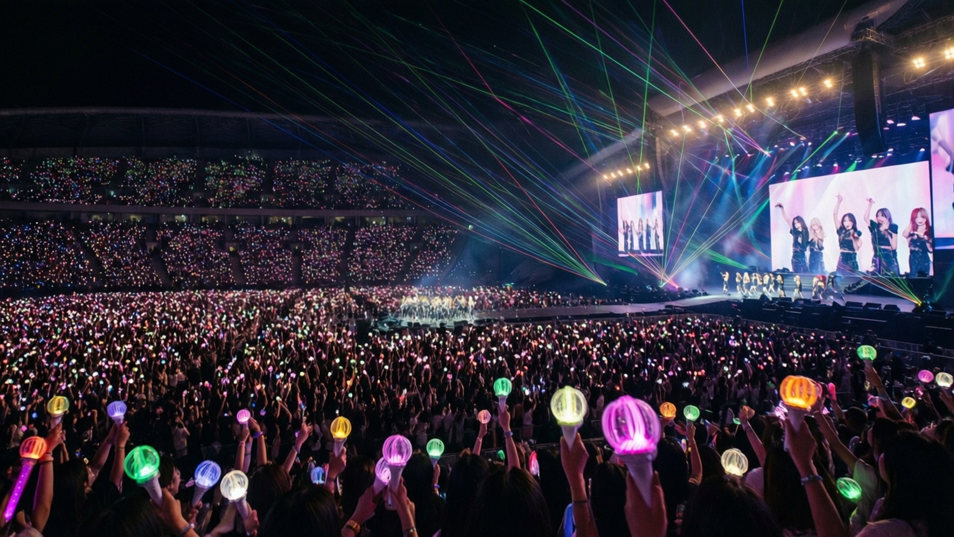 K팝 콘서트 응원봉 바다 배경화면