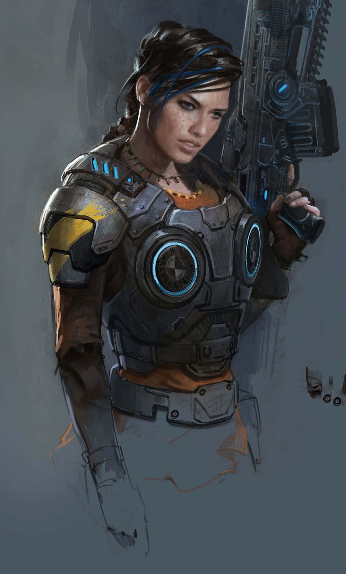 Kate Diaz 컨셉 iPhone XS Gears Of War 5 배경 배경화면