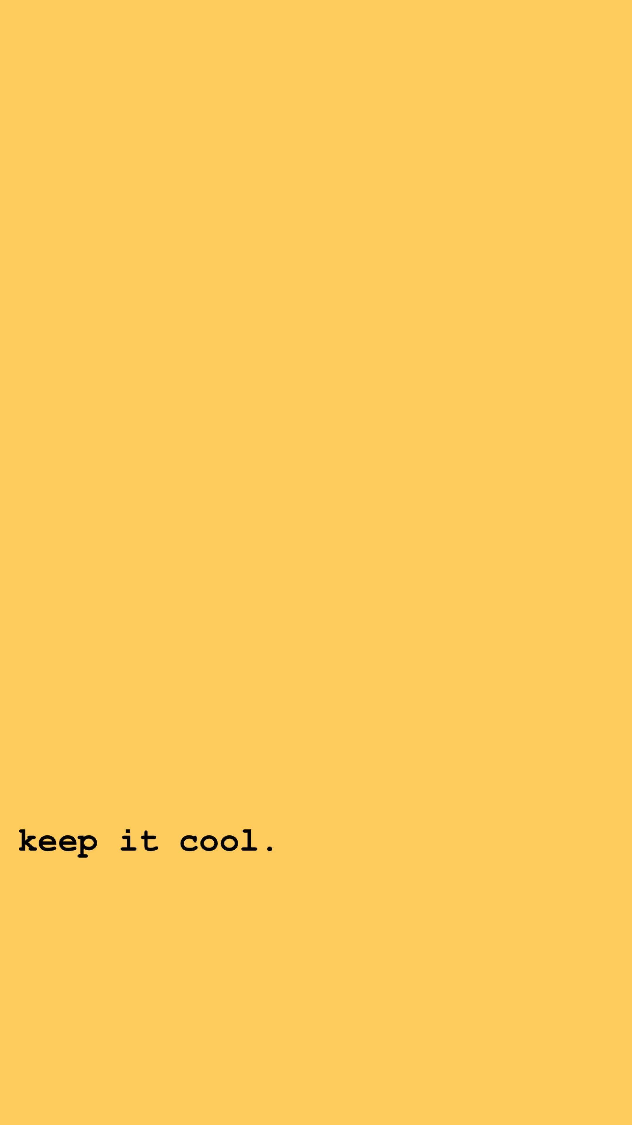 귀여운 파스텔 옐로우 감성 속 'Keep It Cool' 배경화면