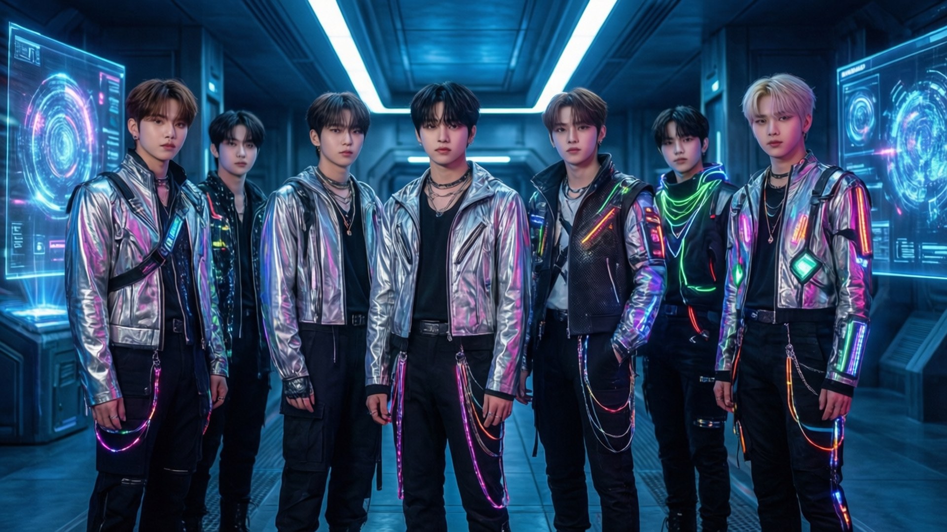 미래지향적 Kpop 사이버펑크 배경화면