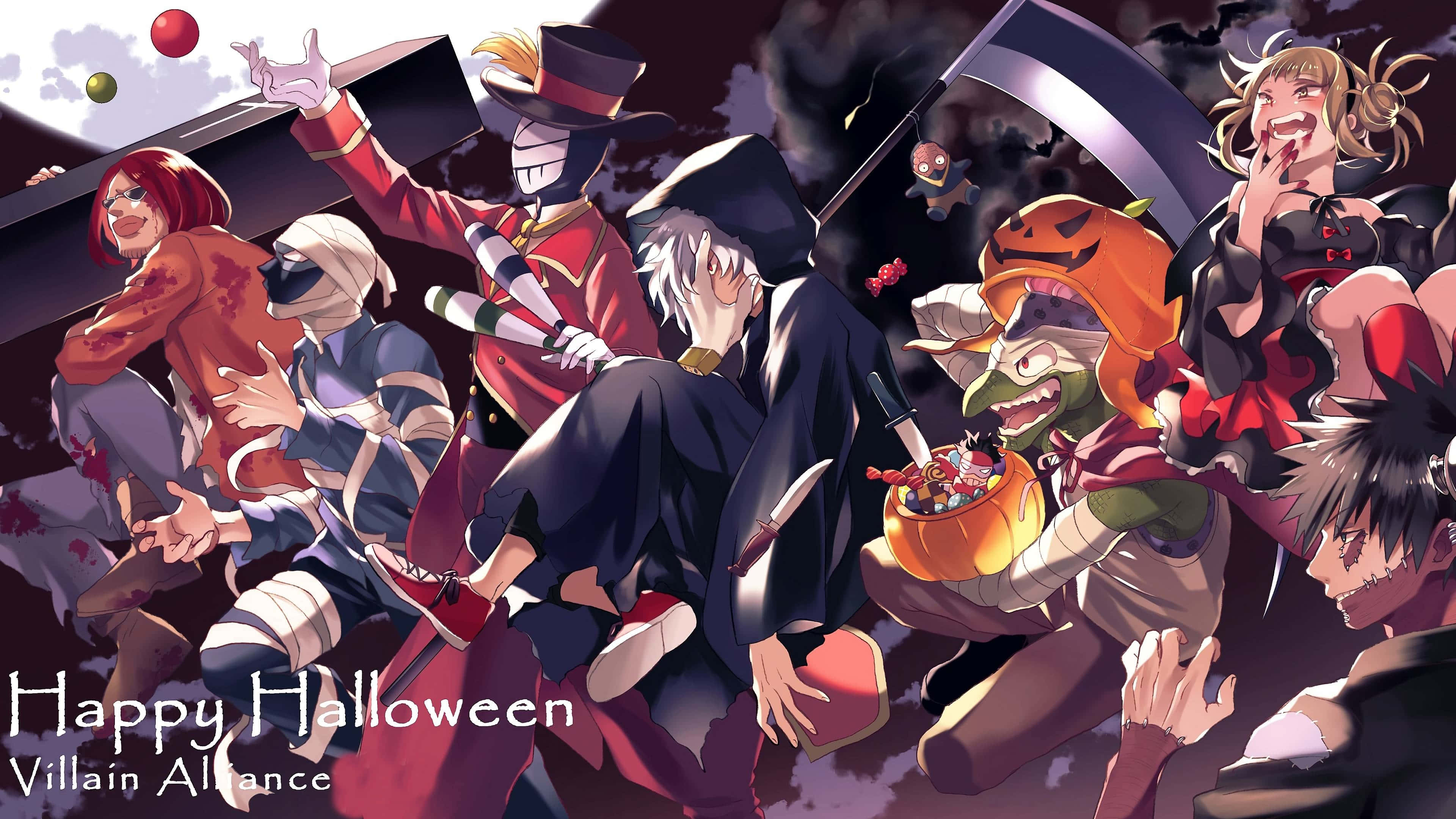 League Of Villains My Hero Academia 할로윈 인사 배경화면