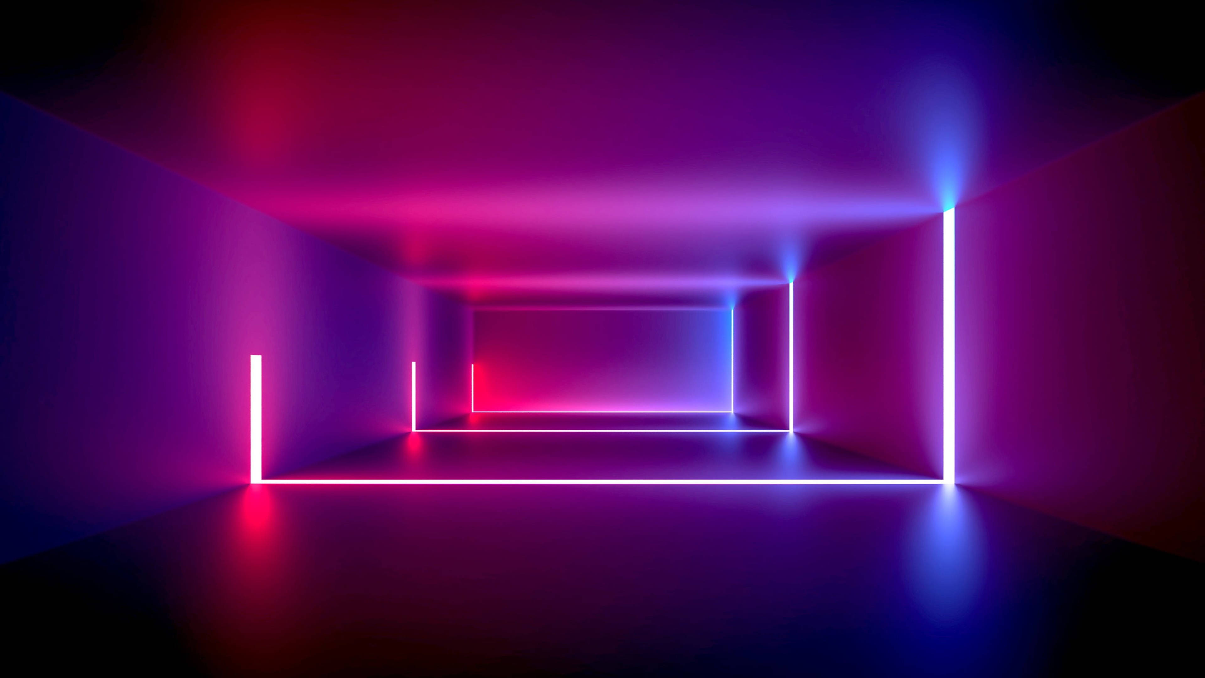 보라색 방 LED 4K 배경화면