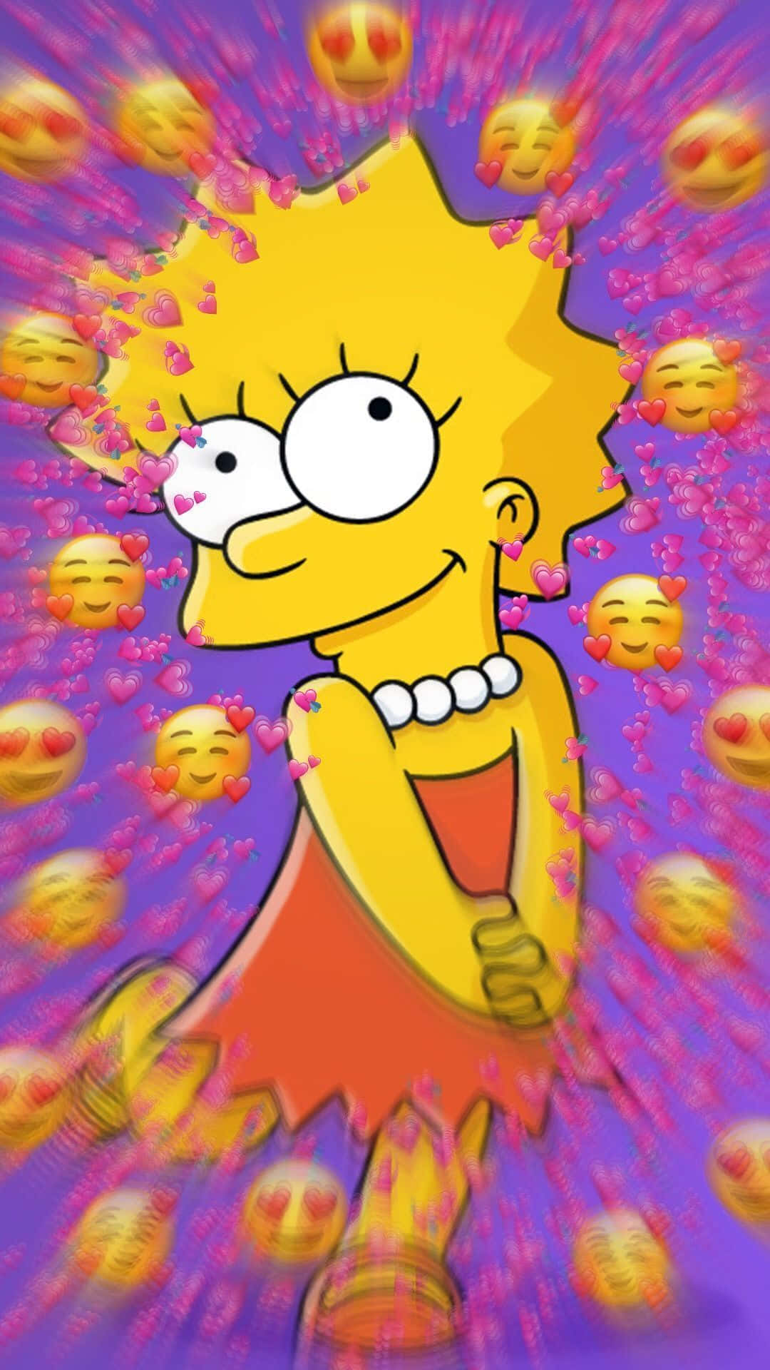 Lisa Simpson 사랑에 빠진 감성 무드 배경화면