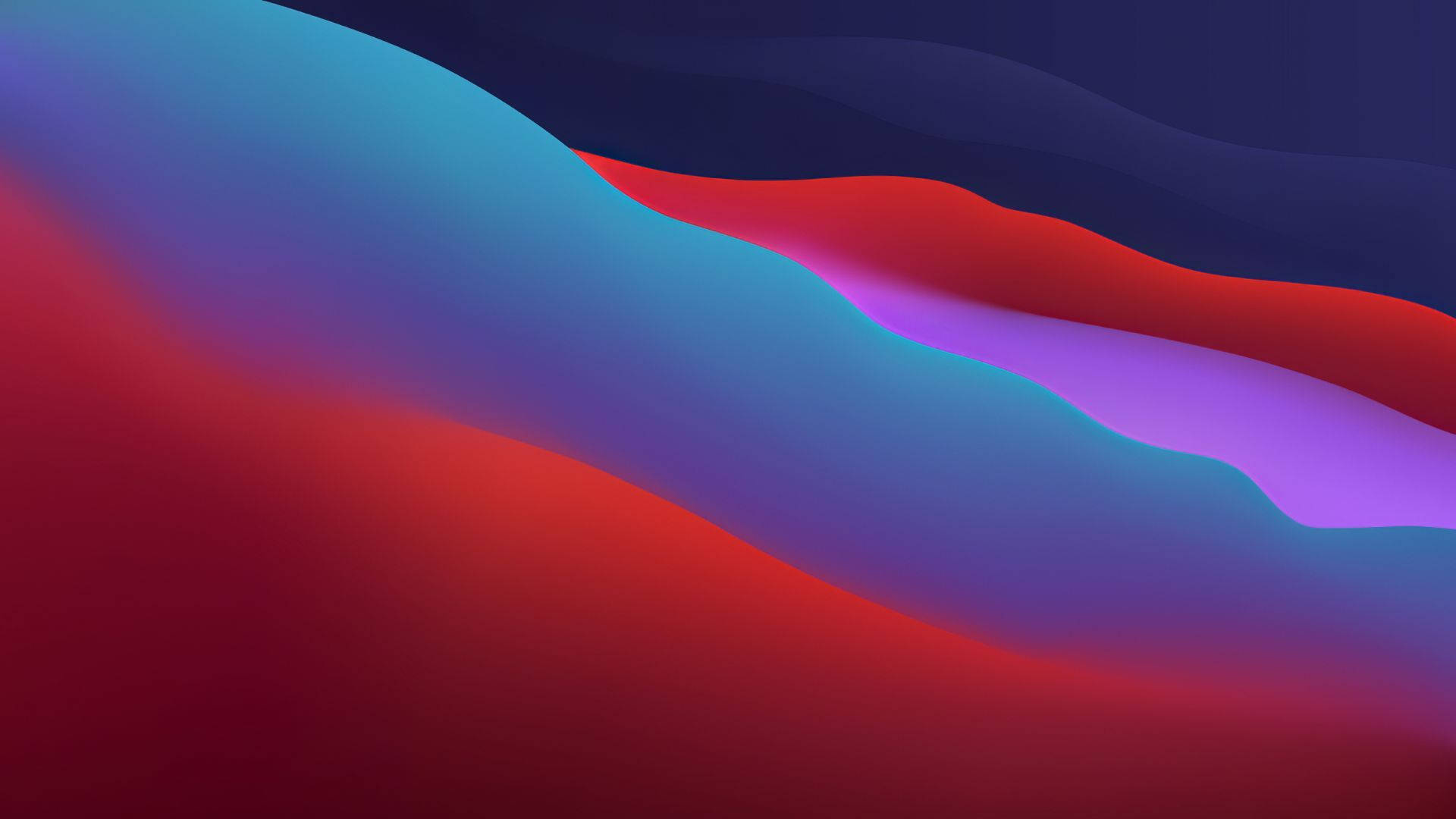 macOS Big Sur 빨간색과 파란색 파도 배경화면