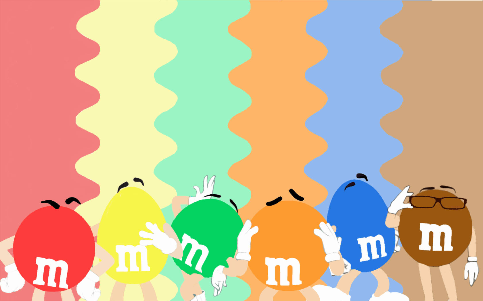 Mms 다채로운 캐릭터 벡터 아트 배경화면