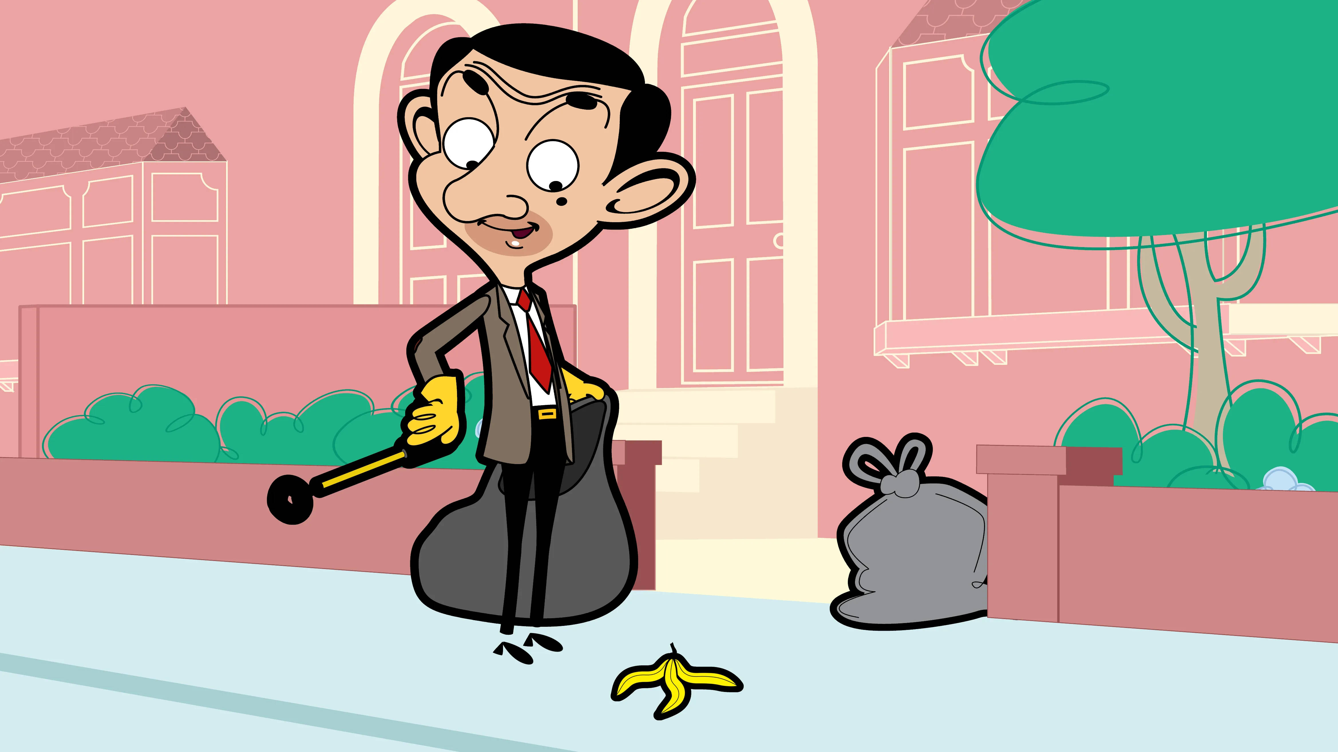 Mr Bean 4K 바나나 껍질 배경화면