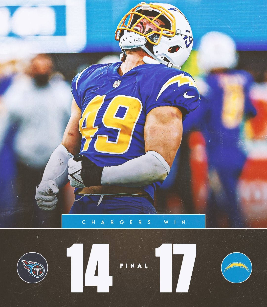 타이탄스와 차저스 NFL 스코어 배경화면