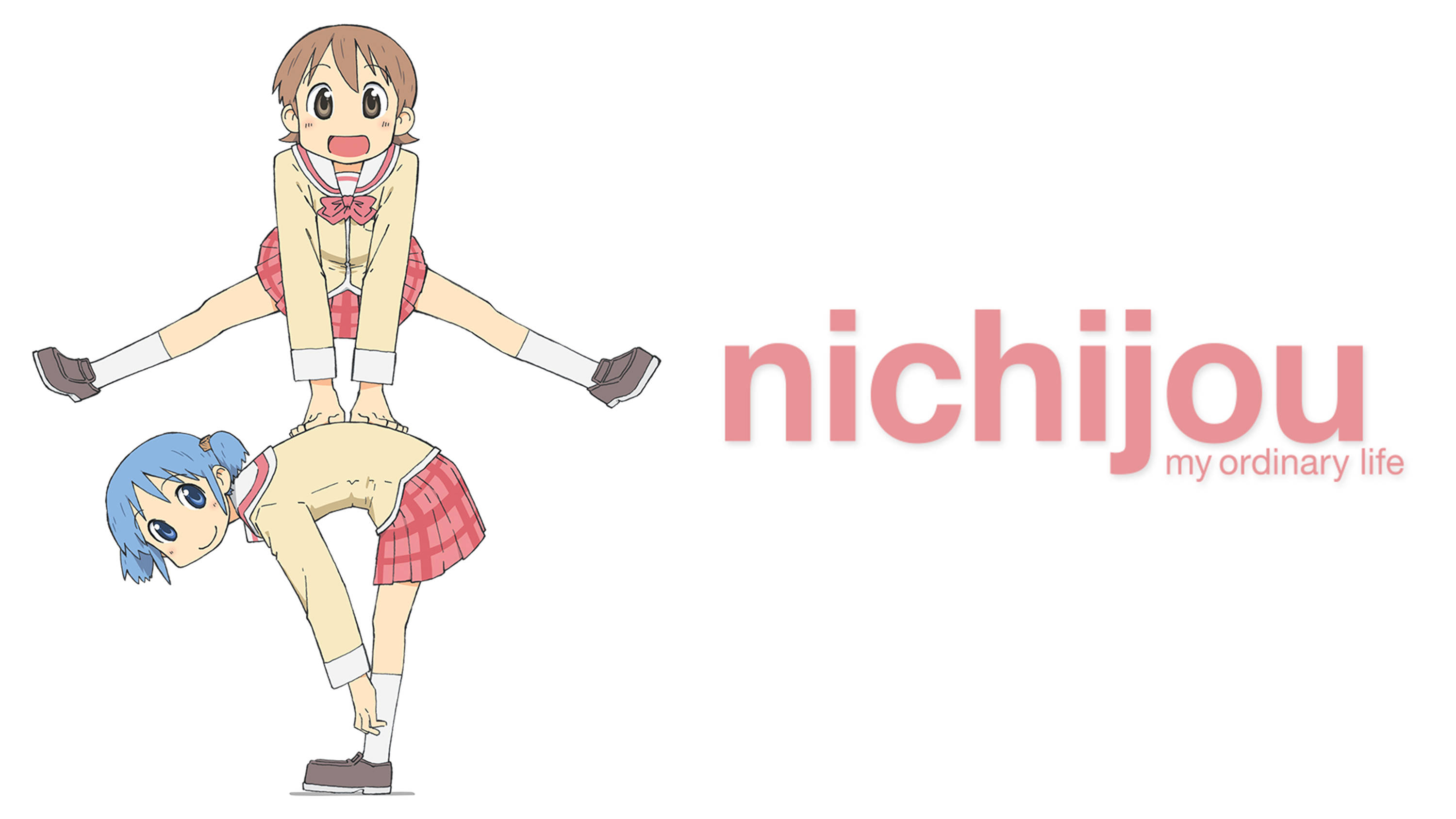 Nichijou 말뛰기 하얀 배경 배경화면