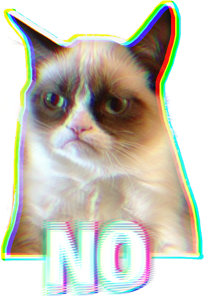 심술쟁이 고양이 글리치 아트 NO 밈.PNG 배경화면