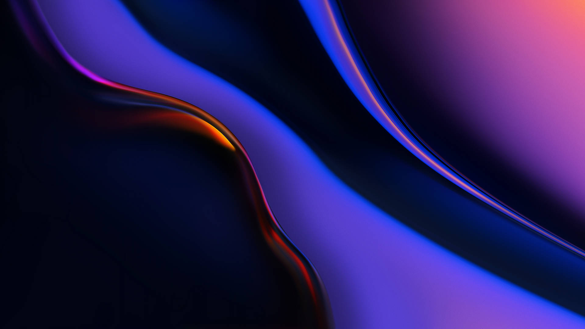 세련된 OnePlus 스마트폰, 파란색 보라색 배경 위에 배경화면