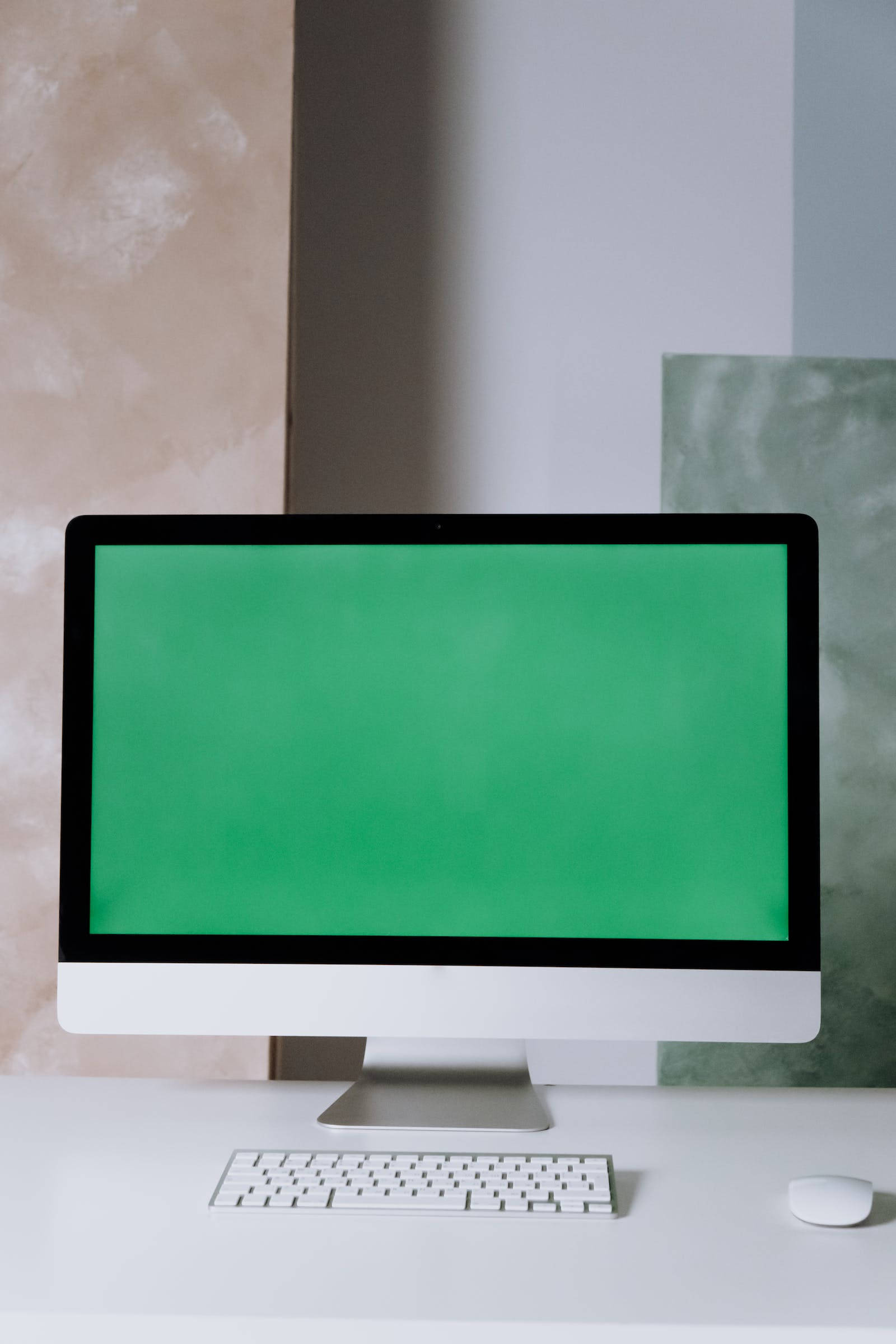녹색 화면 애플 PC 모니터 배경화면