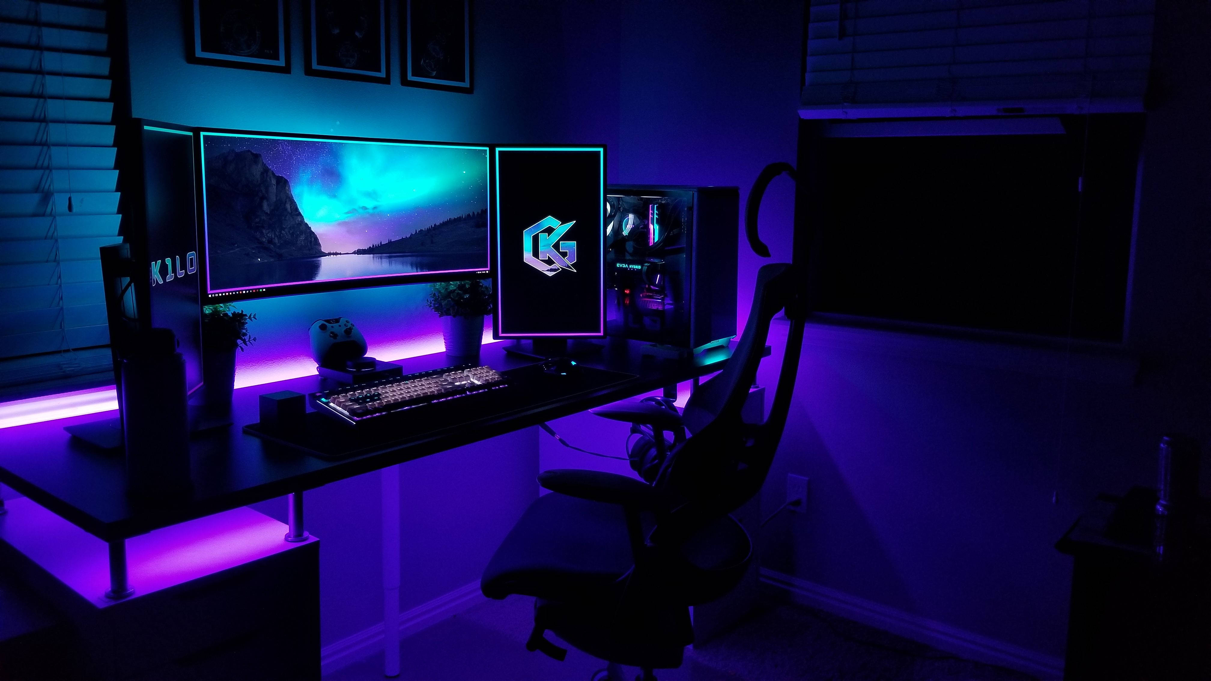 PC 게이밍 셋업 RGB 4K 배경화면