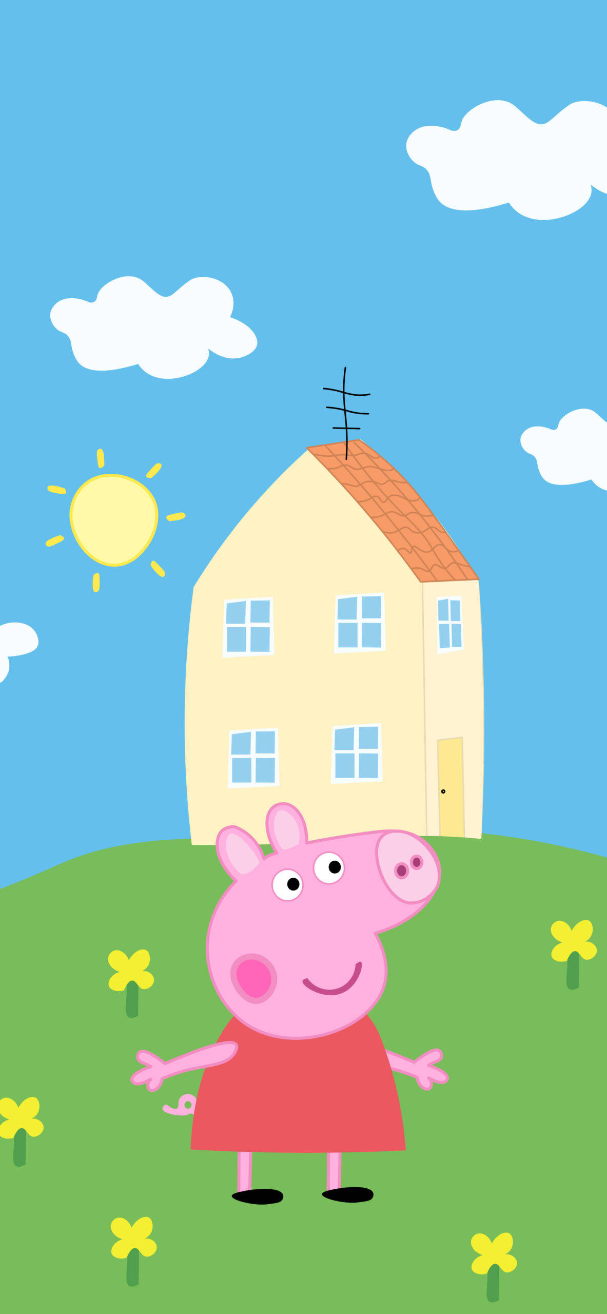 Peppa Pig 아이폰 꽃밭 배경화면