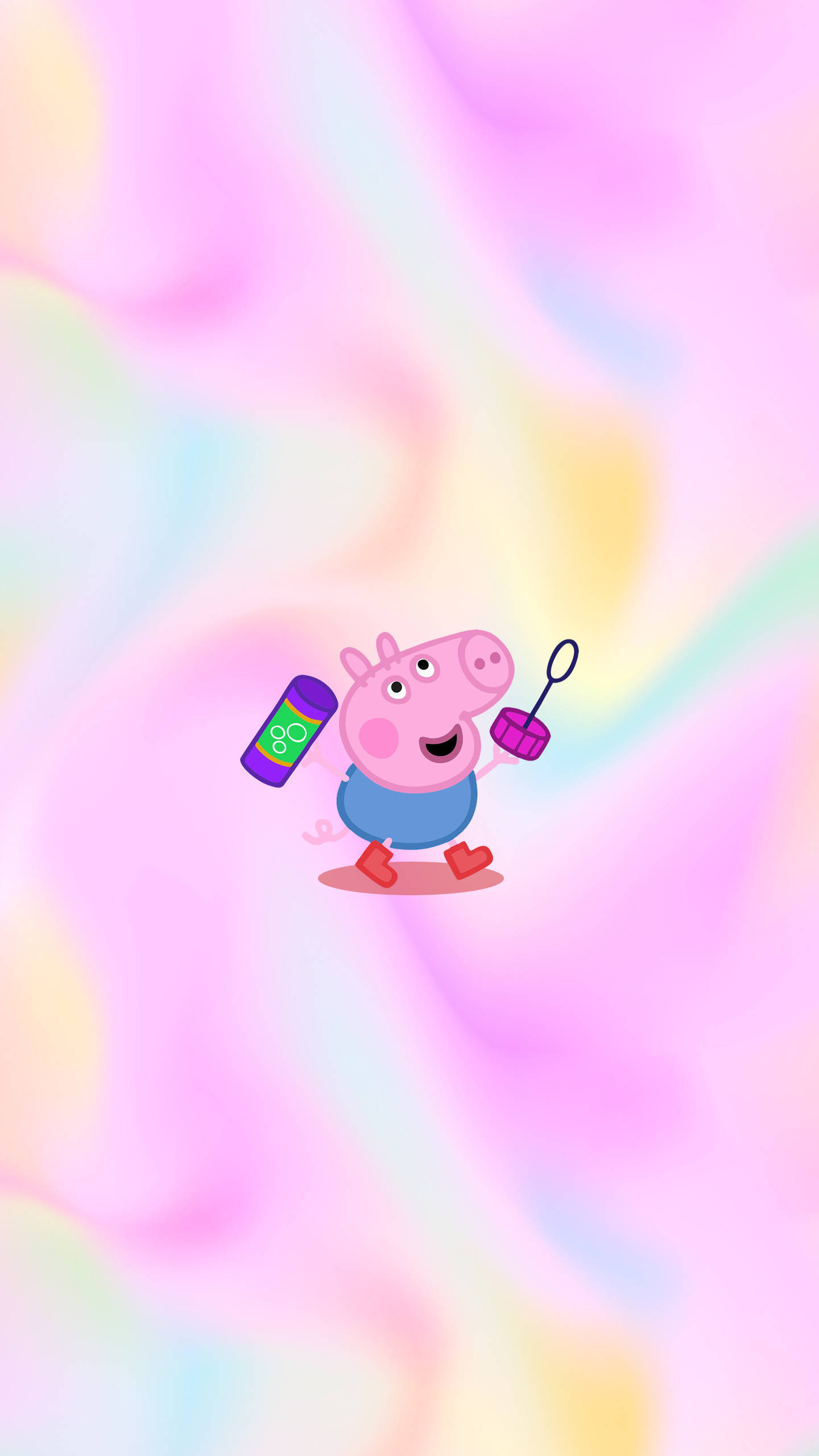Peppa Pig 아이폰 조지와 비누방울 배경화면