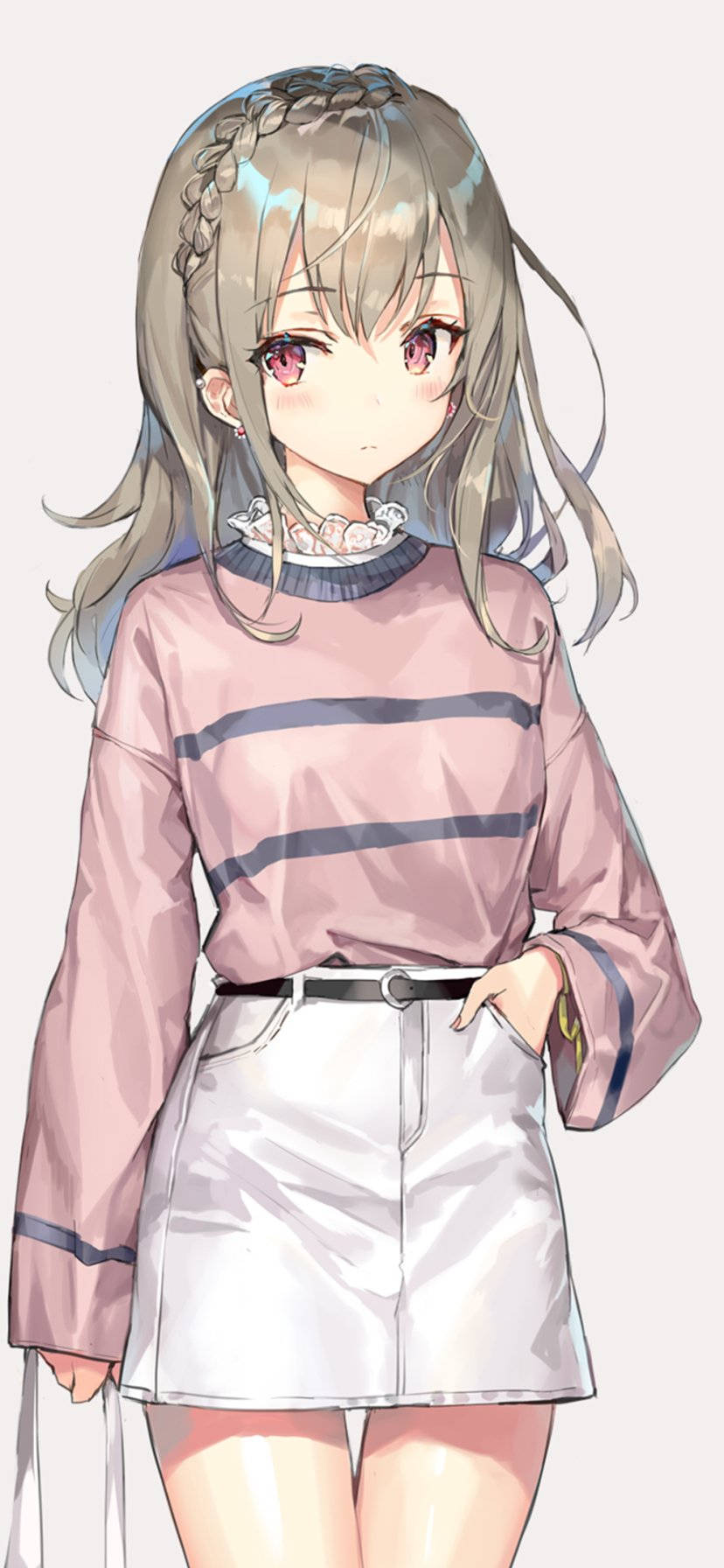 귀여운 애니 PFP 스타일리시한 소녀 배경화면