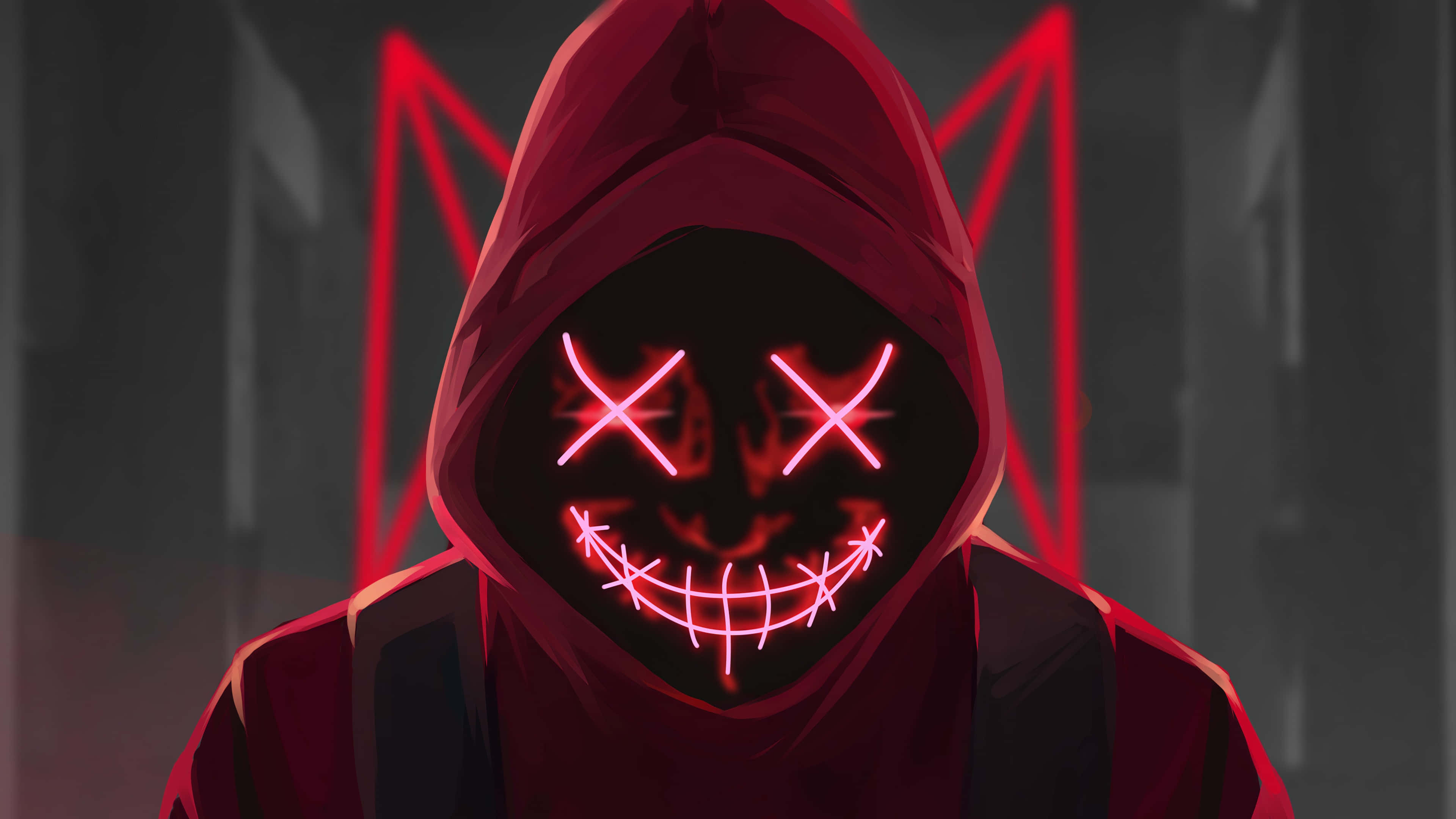 네온 얼굴 레드 PFP 배경화면