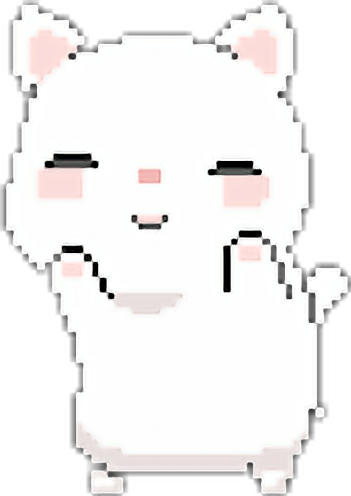 귀여운 픽셀 아트 카와이 고양이.PNG 배경화면