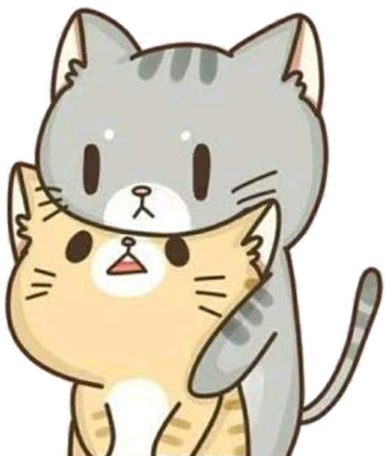 귀여운 줄무늬 카와이 고양이.PNG 배경화면