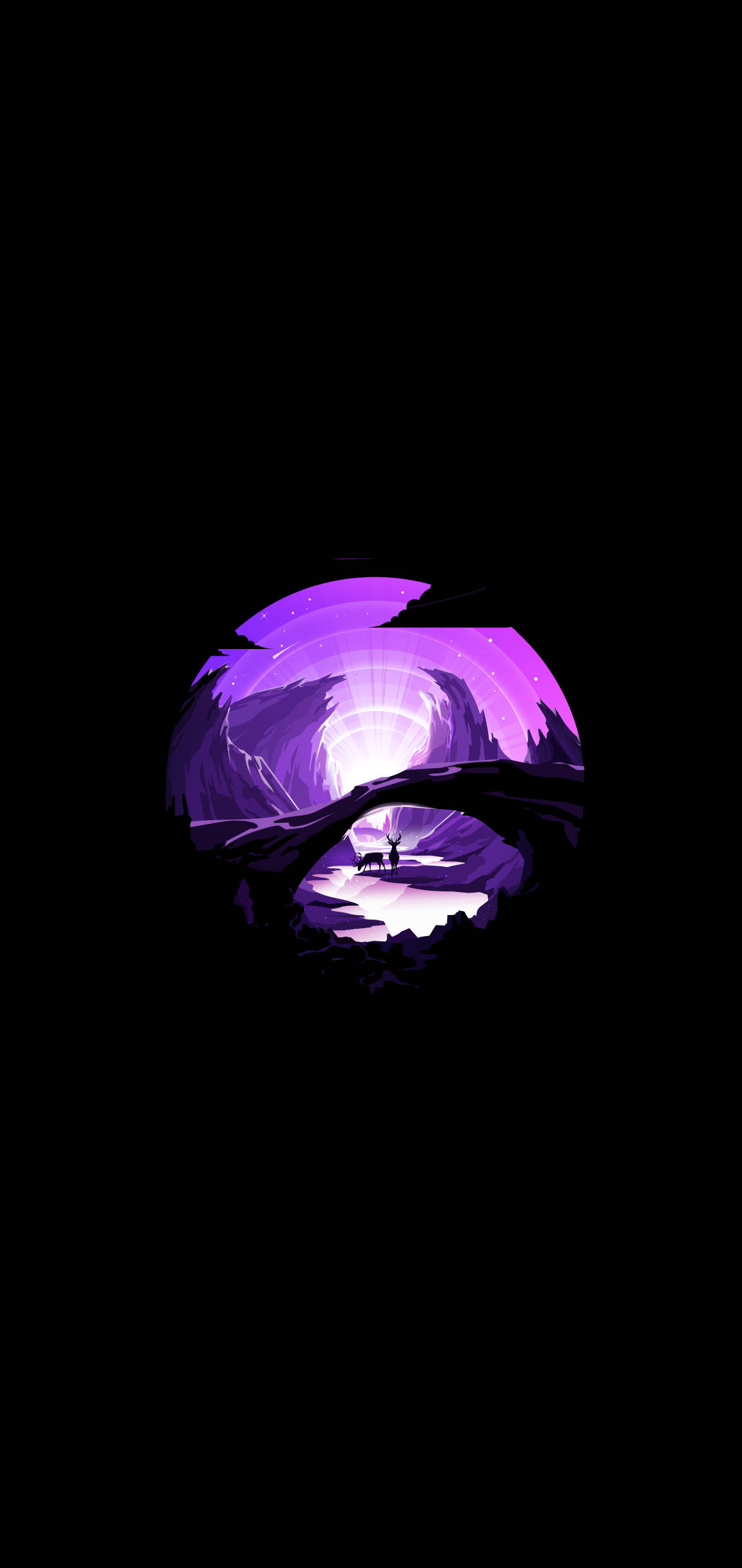 Purple Valley Minimal Dark iPhone 배경화면