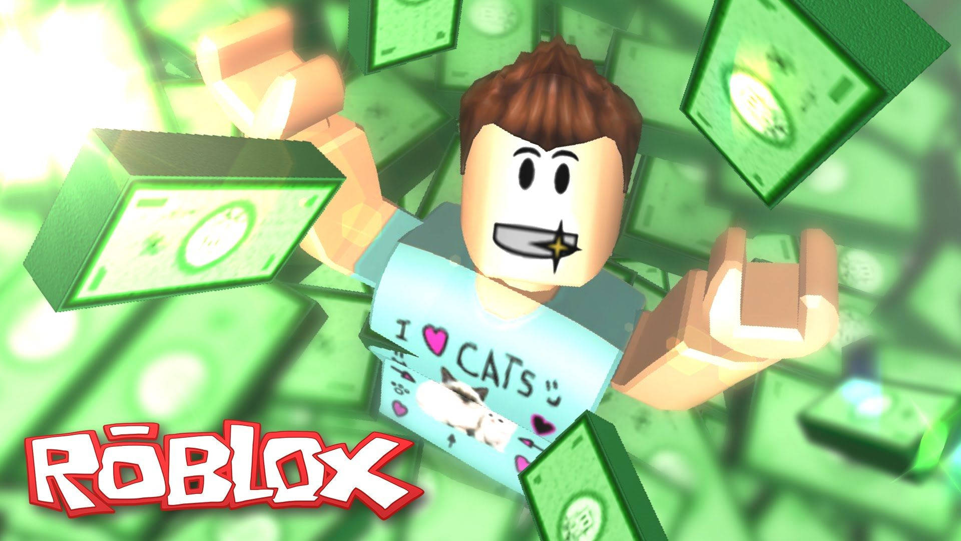 돈을 가진 부유한 남자의 Roblox 아바타 멋진 배경화면. — 로블록스 배경화면