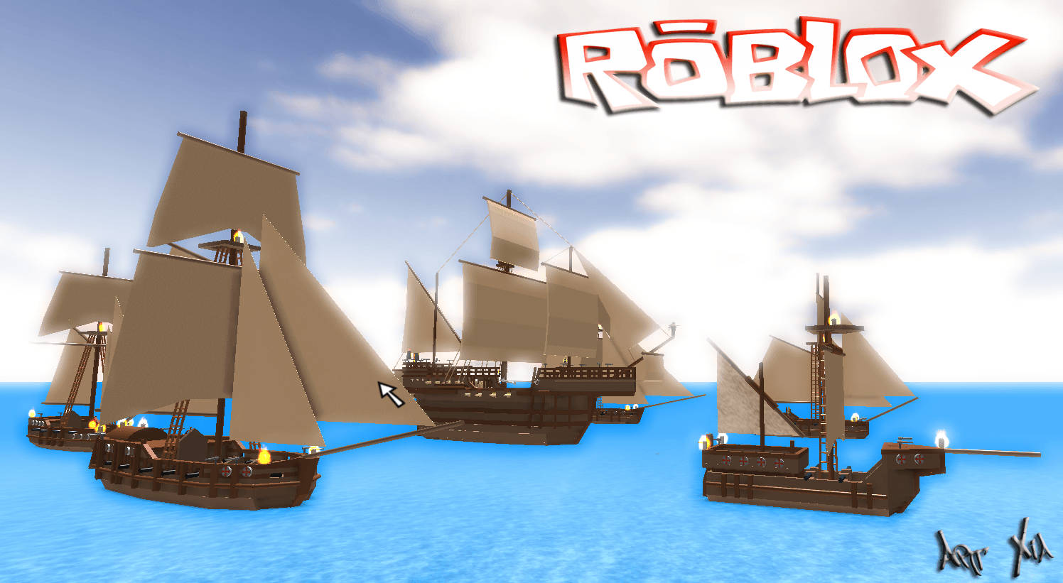 온라인 게임 Roblox의 해적선 놀라운 3D 배경화면