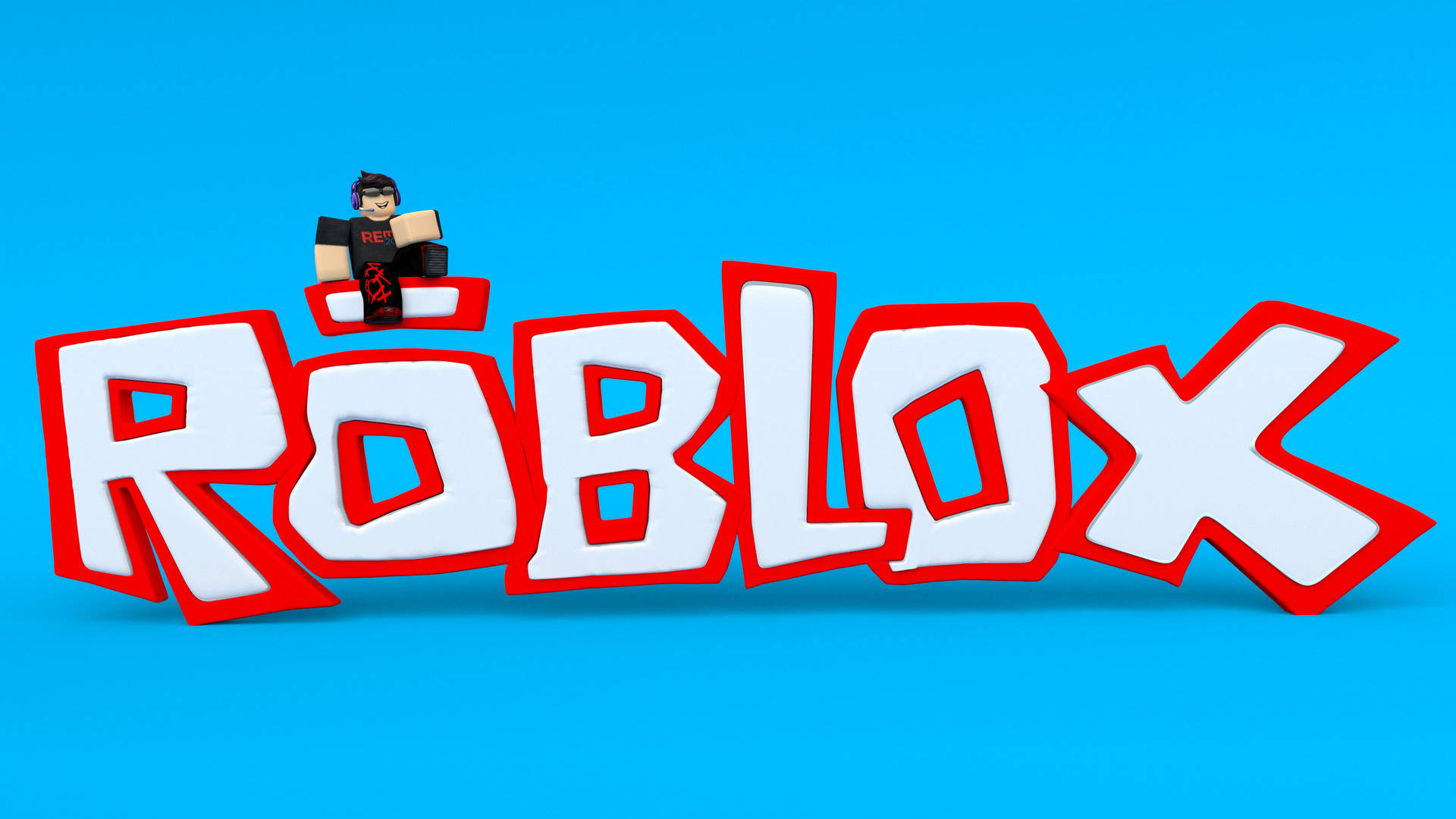 파란색 배경의 Roblox 게임 커버 쿨한 3D 배경화면