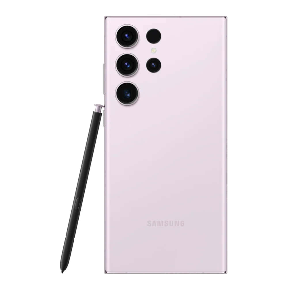 핑크 삼성 S23 울트라와 S펜 배경화면
