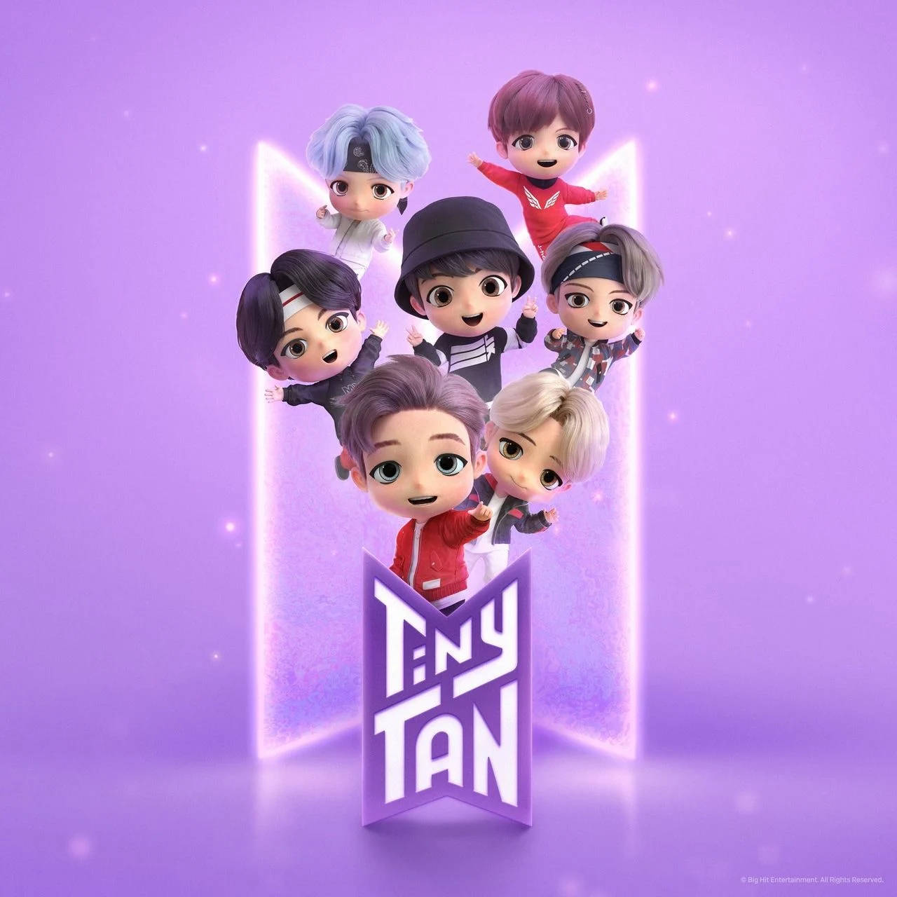 Tiny Tan BTS 로고와 함께 배경화면