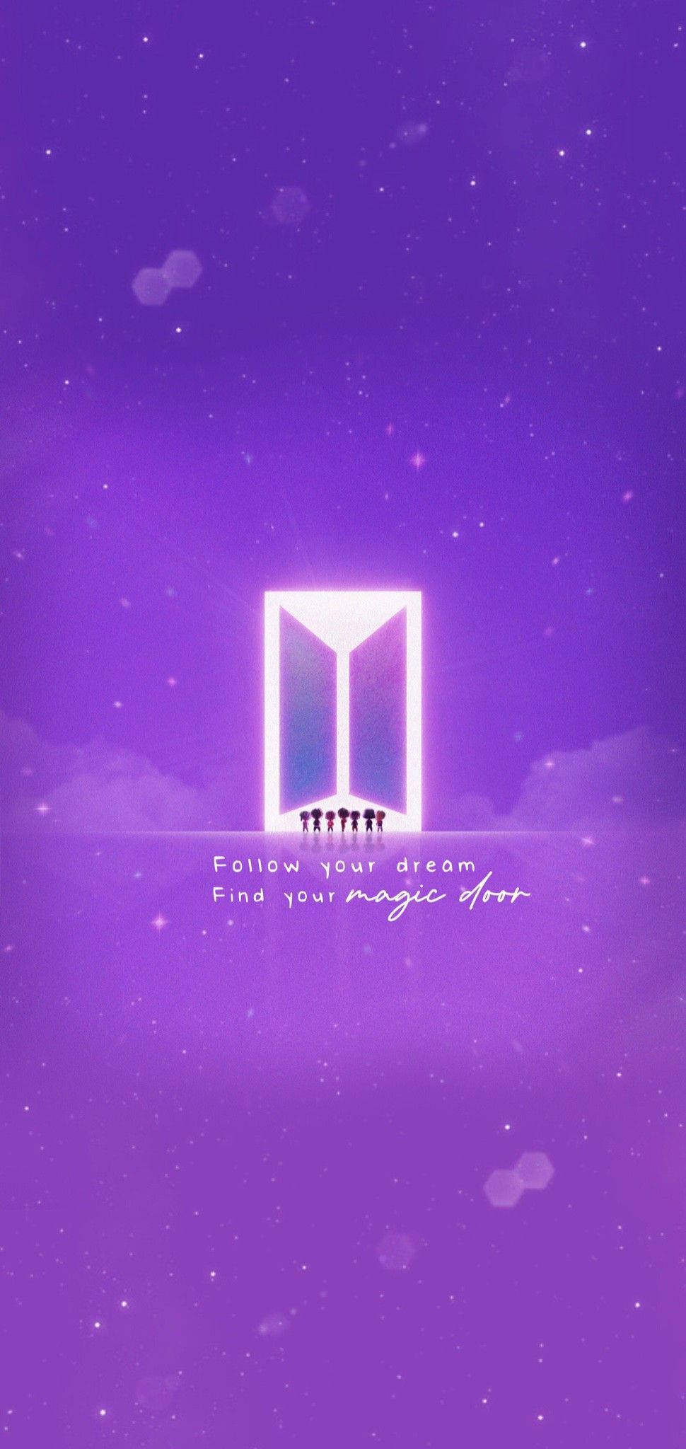 Tiny Tan BTS 로고와 실루엣 배경화면