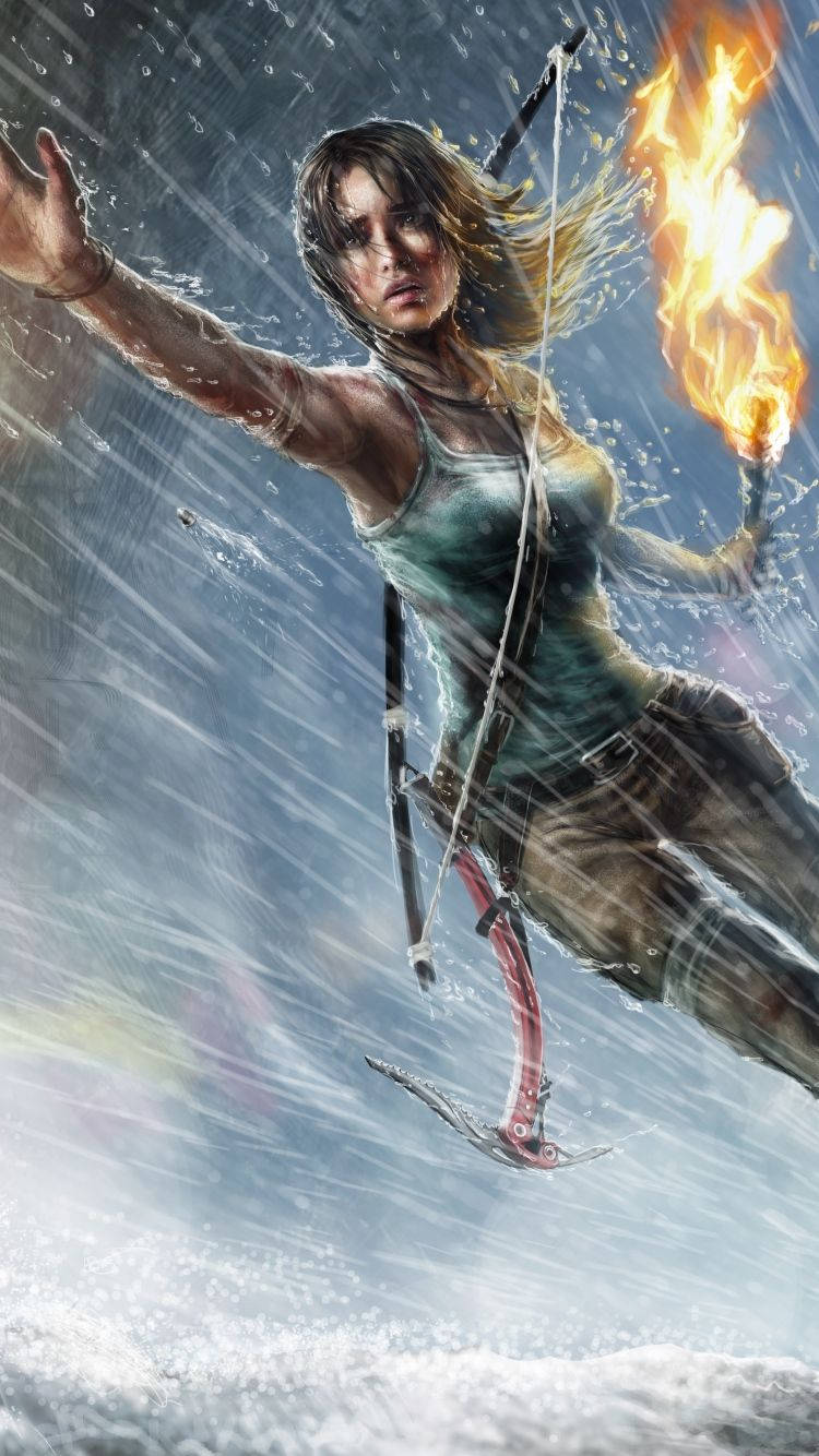 횃불 든 Tomb Raider iPhone 배경화면