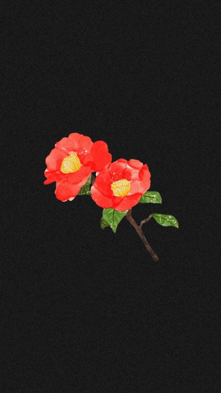 빨간 꽃 그림 감성 Tumblr 배경화면