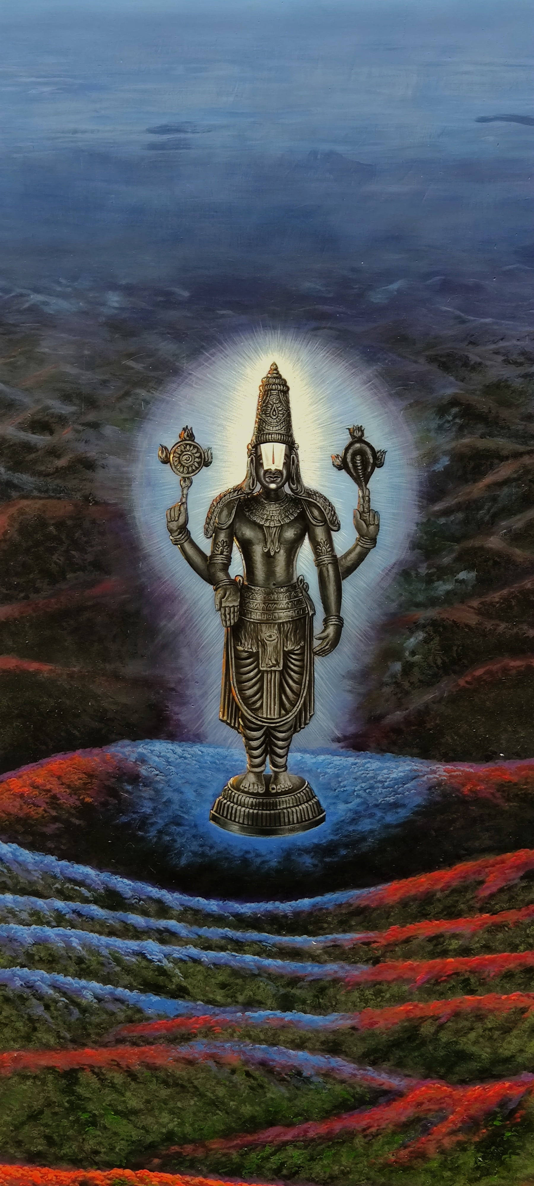 Venkateswara Swamy 블랙 메탈릭 신상 조각상 배경화면