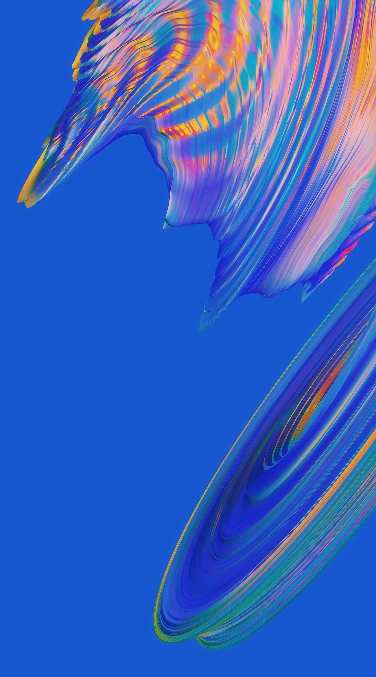 Vivo V20 소용돌이치는 무지개 원반 배경화면
