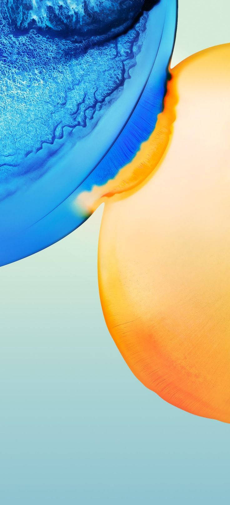 Vivo Y20 파란색과 주황색 거품 배경화면