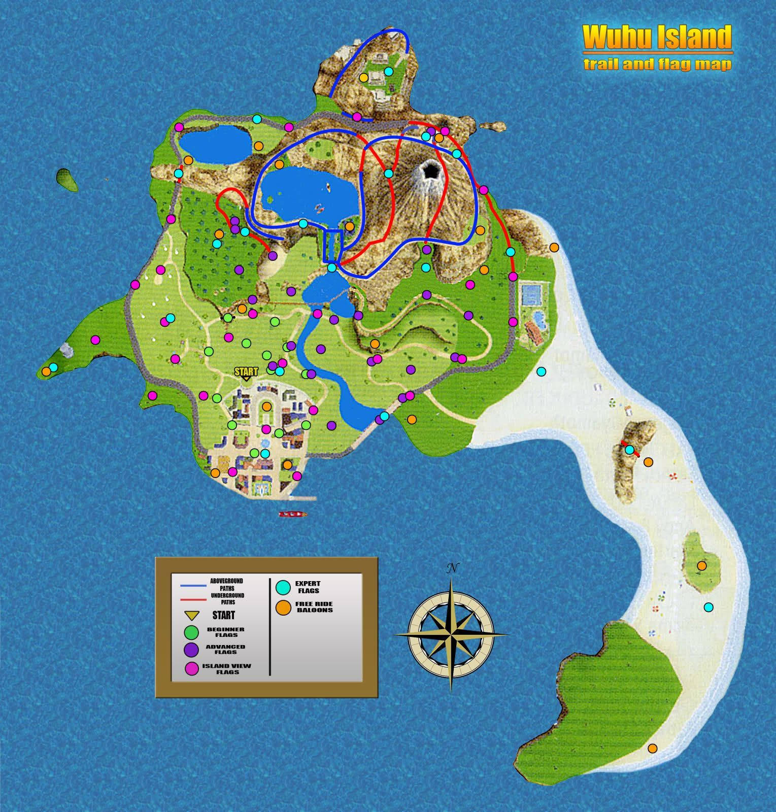 Wii Sports Resort 우후 아일랜드 게임 맵 배경화면