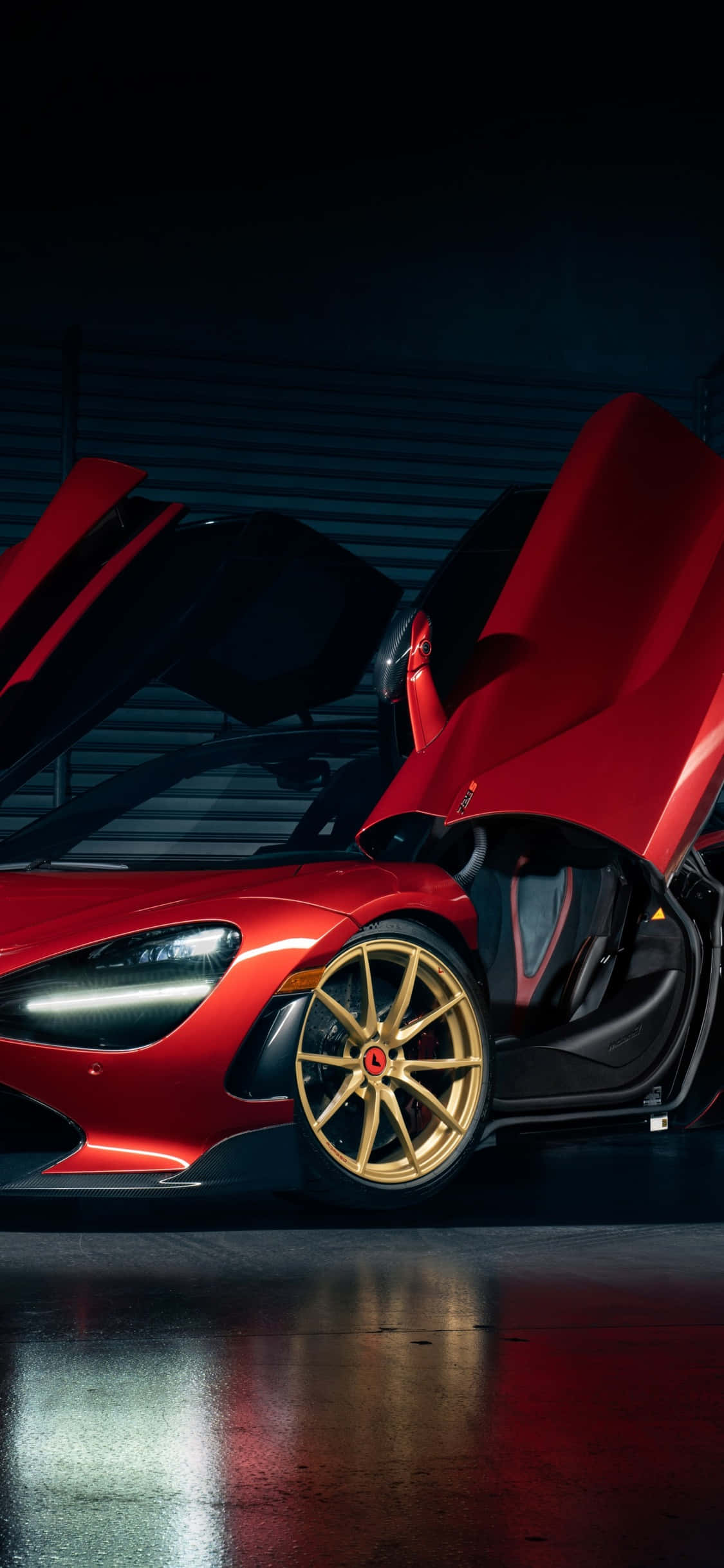 아이폰 X 맥라렌 720S 레드 도어 배경 배경화면