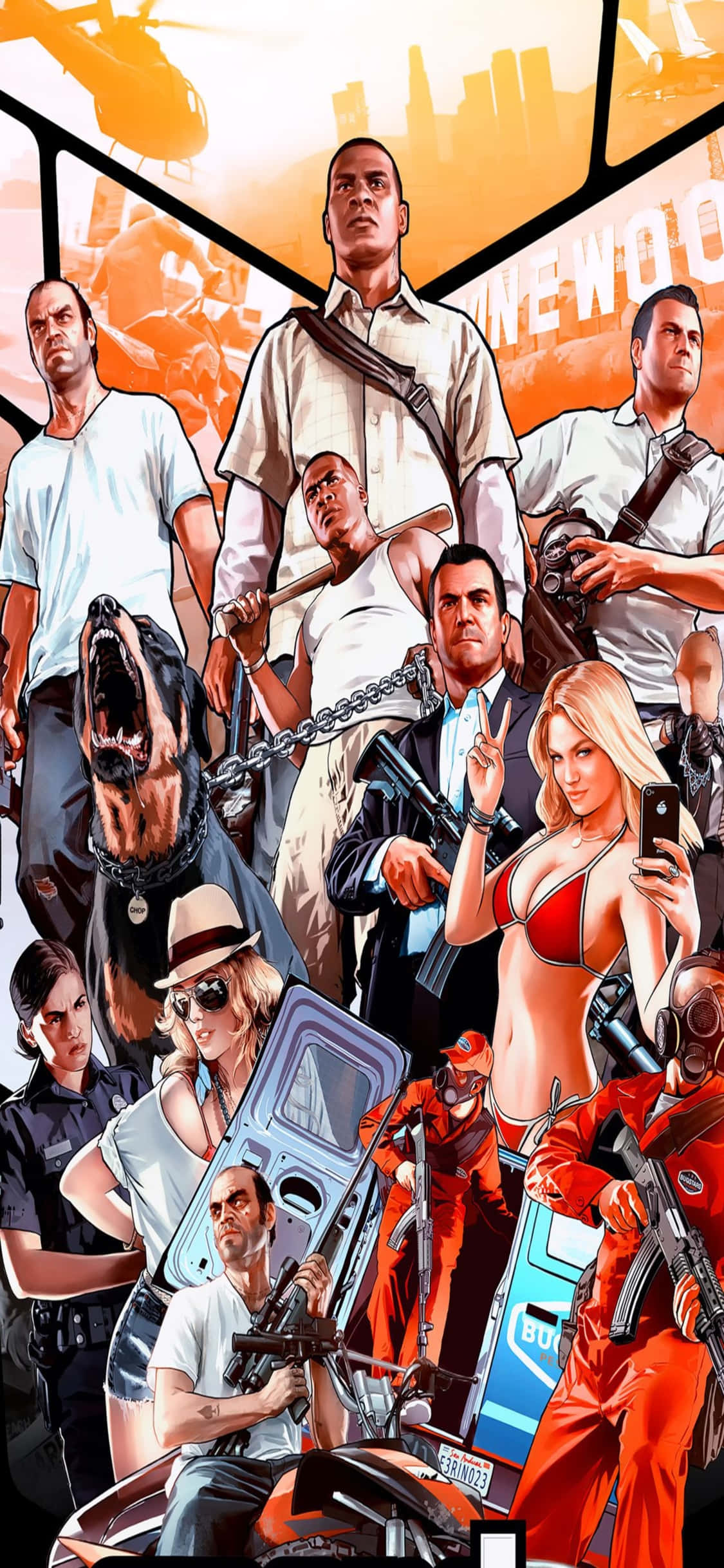 아이폰 X GTA V 배경 & 캐릭터 배경화면
